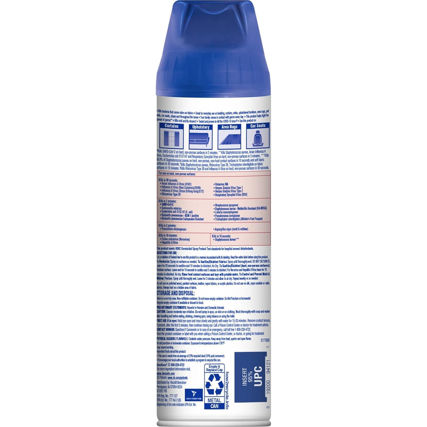 Lysol Spray Desinfectante para Telas 450 ml - Elimina Bacterias