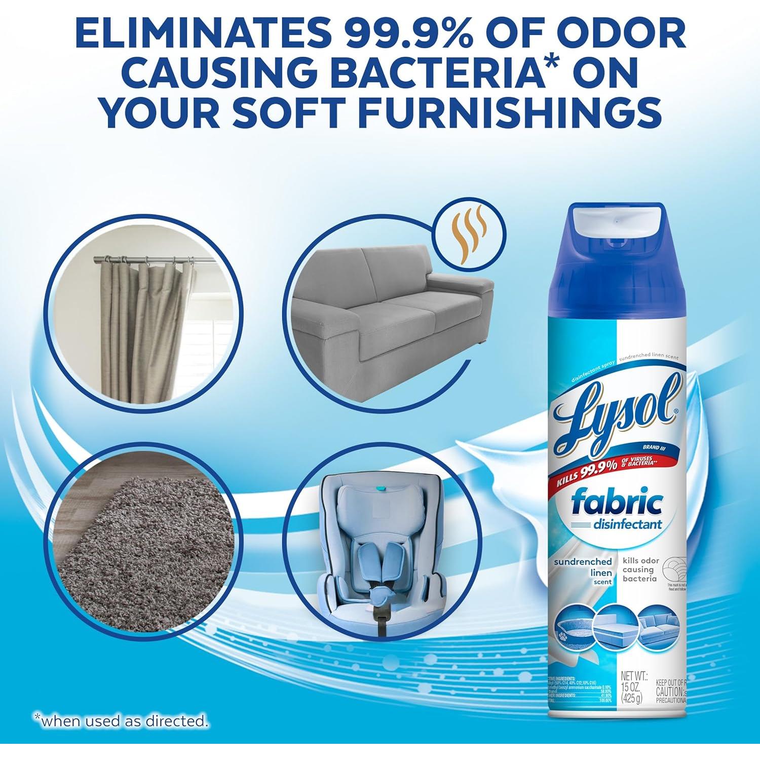 Lysol Spray Desinfectante para Telas 450 ml - Elimina Bacterias