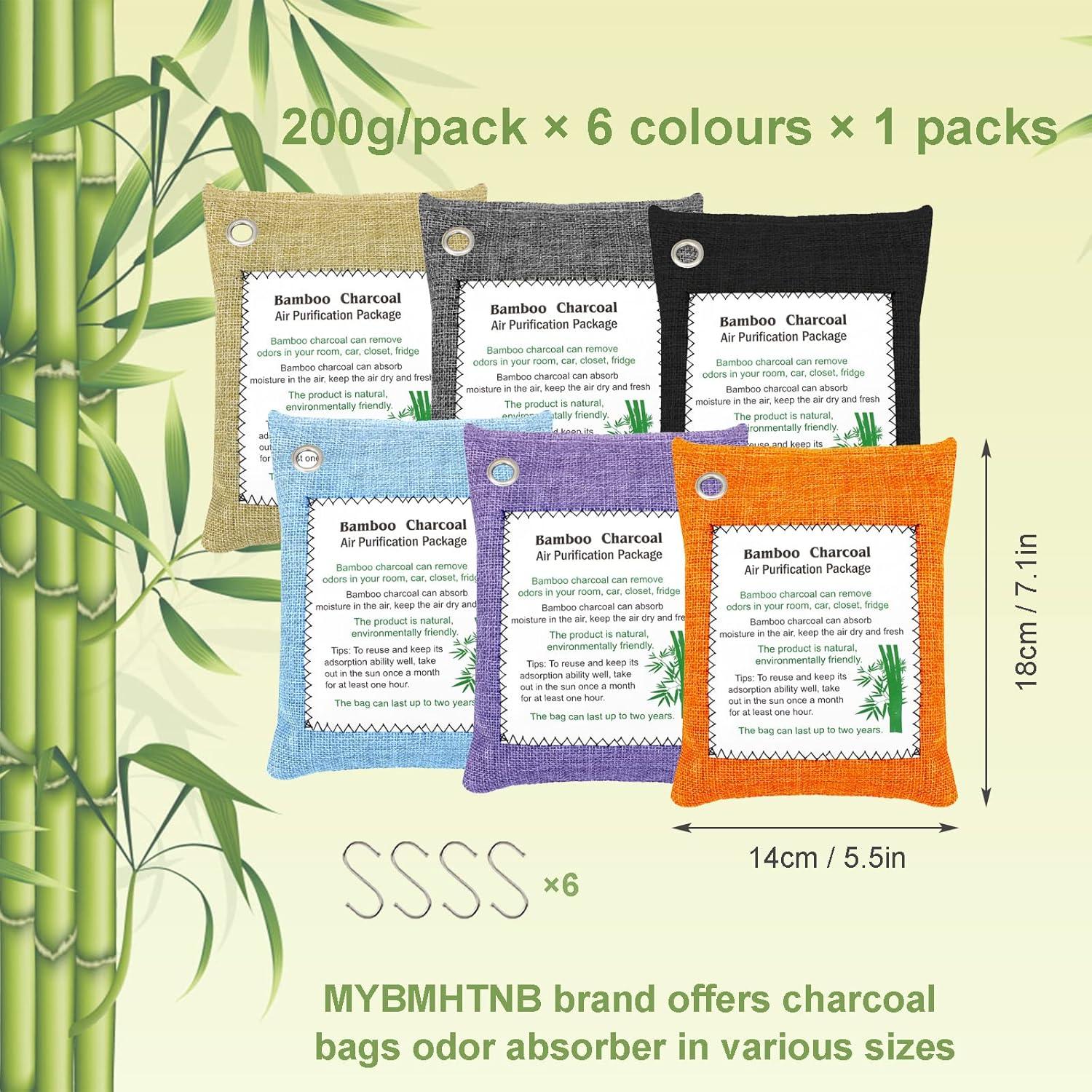 Bolsas Purificadoras de Aire MYBMHTNB 6 Paquete x 200g Carbón Bambú