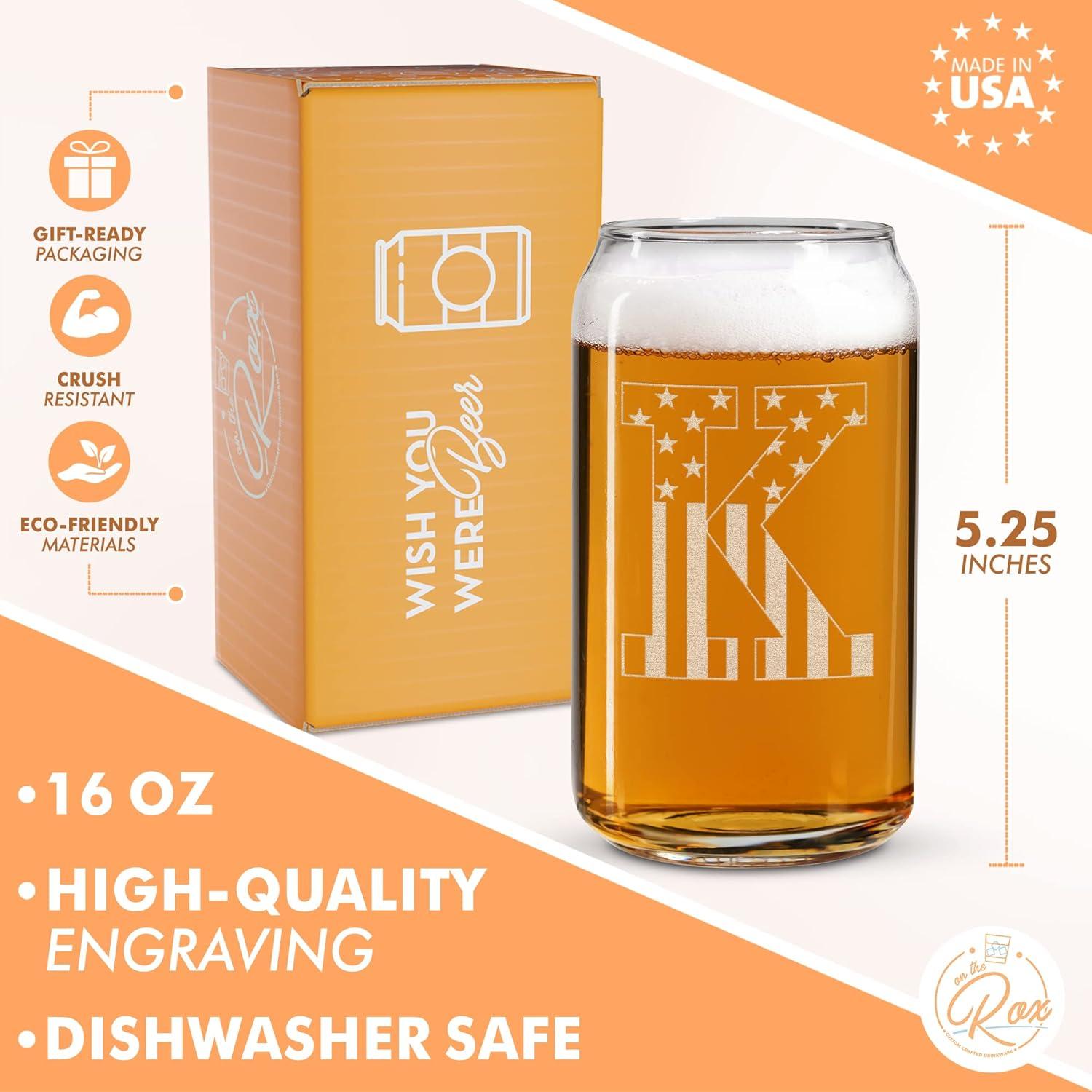 Vaso de Cerveza Monograma On The Rox K 340g Apto Lavavajillas