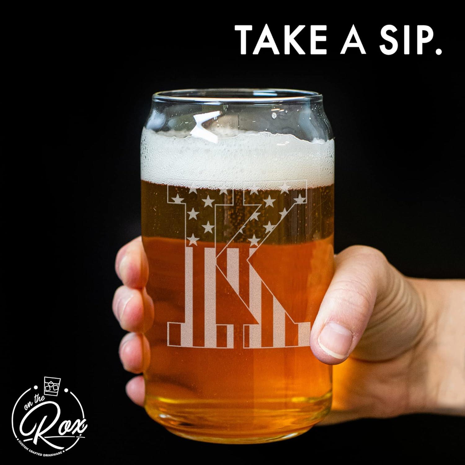 Vaso de Cerveza Monograma On The Rox K 340g Apto Lavavajillas