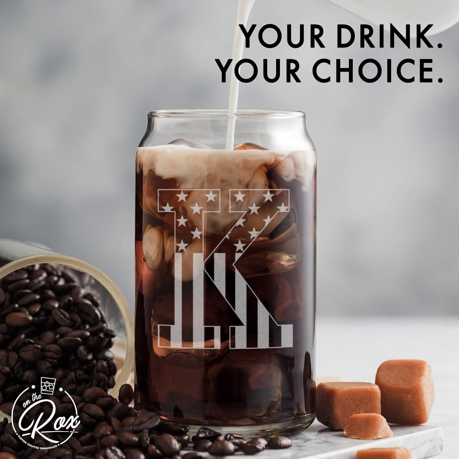 Vaso de Cerveza Monograma On The Rox K 340g Apto Lavavajillas