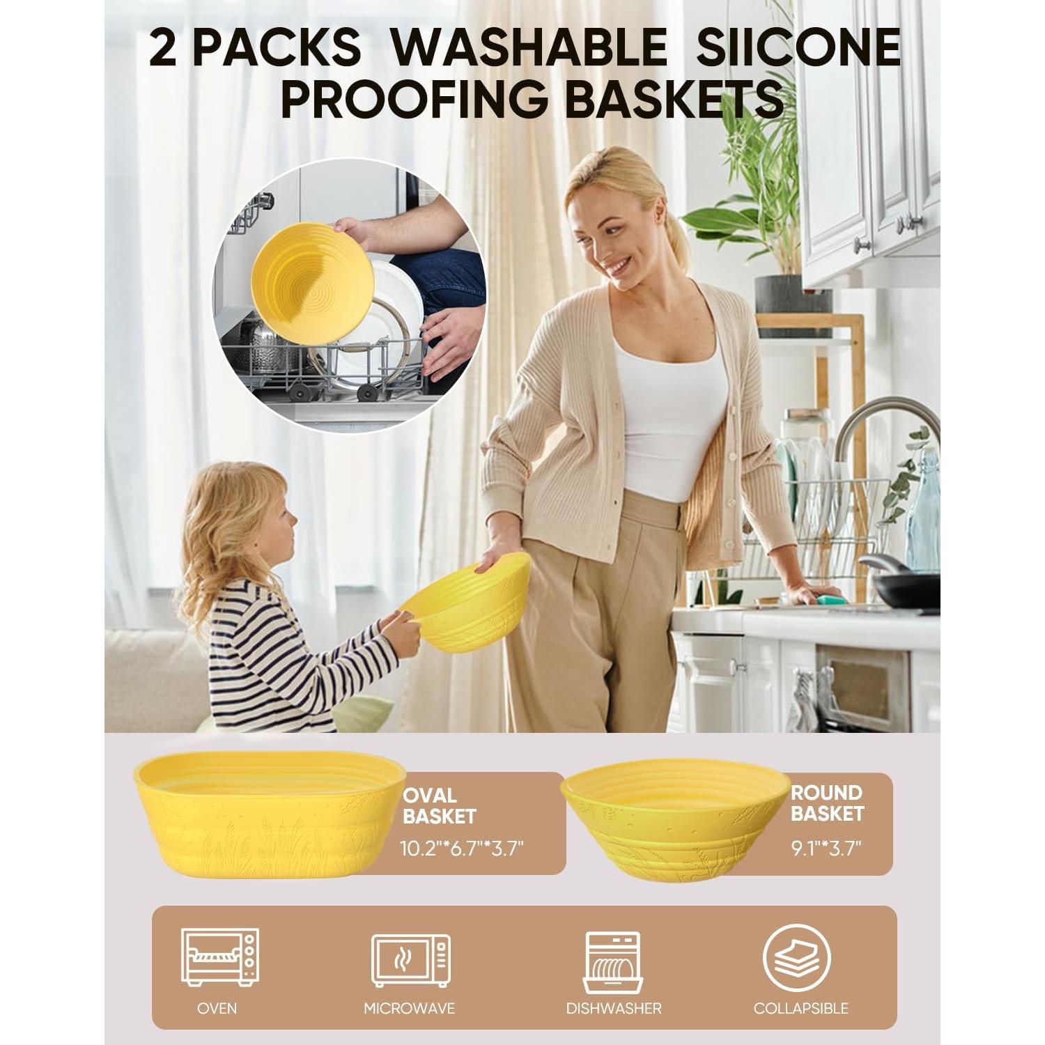 Kit de Horneado de Pan Sourdough BICRET 34 oz con Cestas