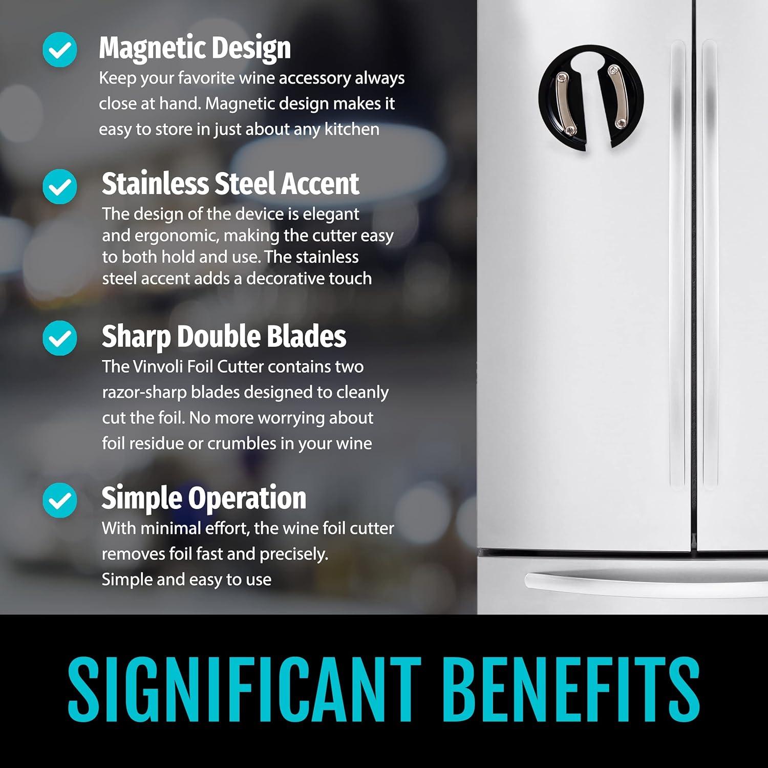 Cortador de Foil de Vino Vinvoli - Acero Inoxidable - Elegante