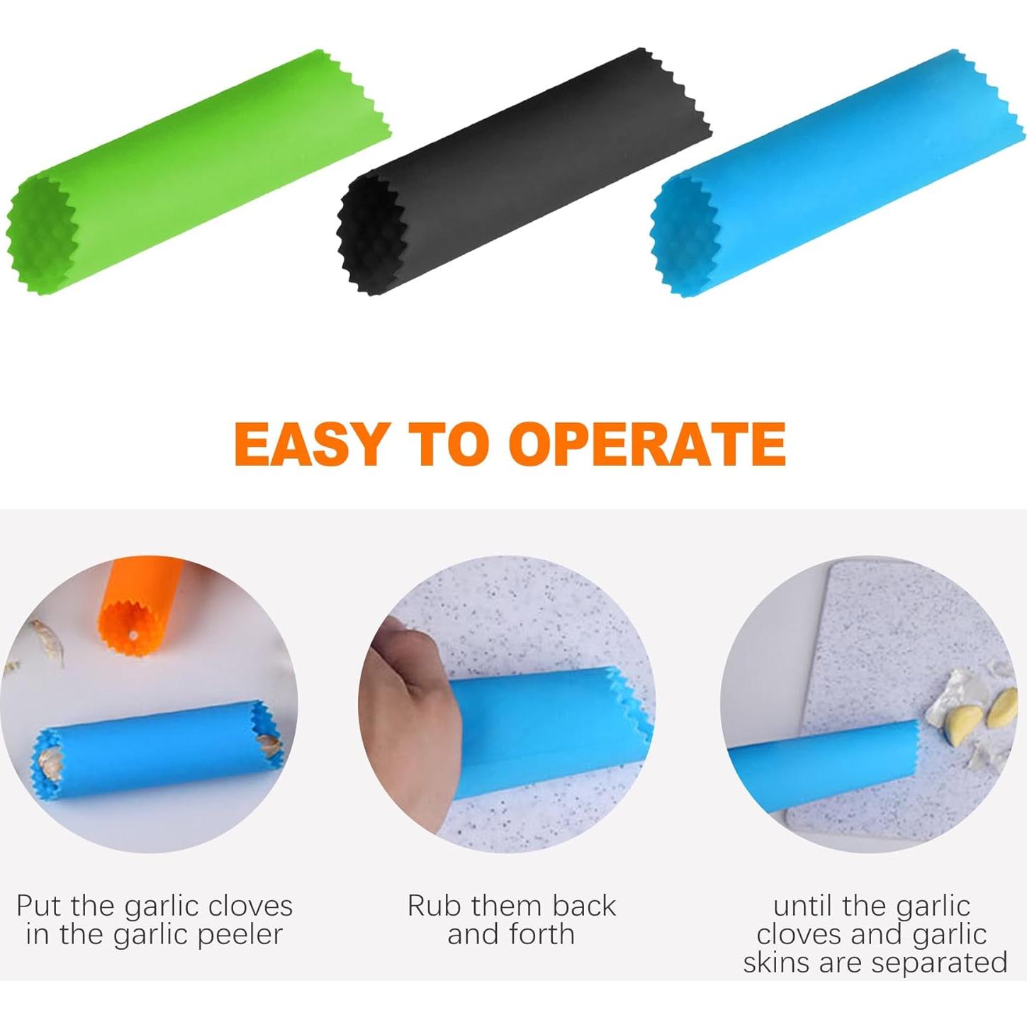 CoguZed Pelador de Ajo de Silicona 3 Piezas Fácil Limpieza