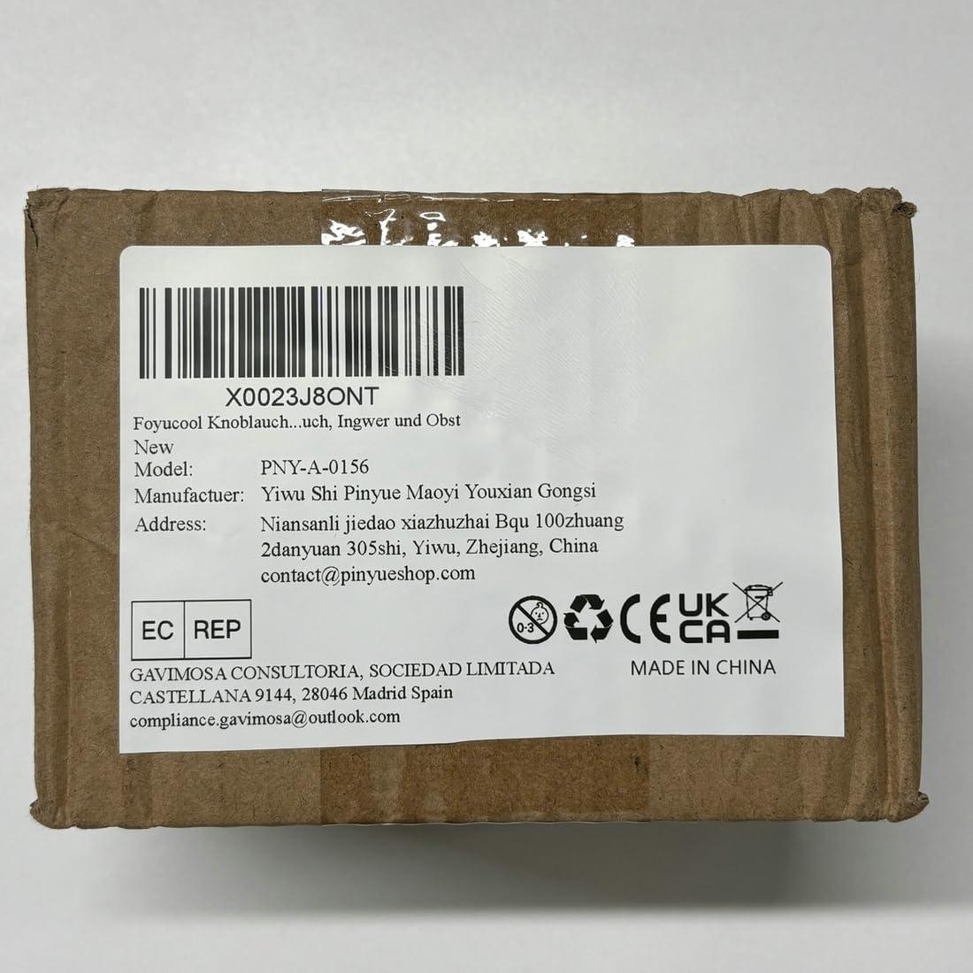 Juego de Prensa de Ajo PINYUE 2 Piezas Acero Inoxidable