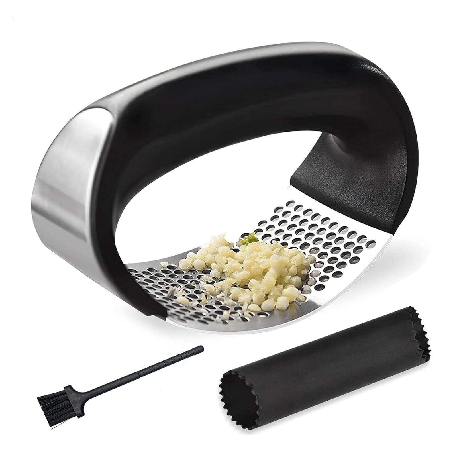 Prensador de Ajo Acero Inoxidable EYBDYB con Pelador y Raspador