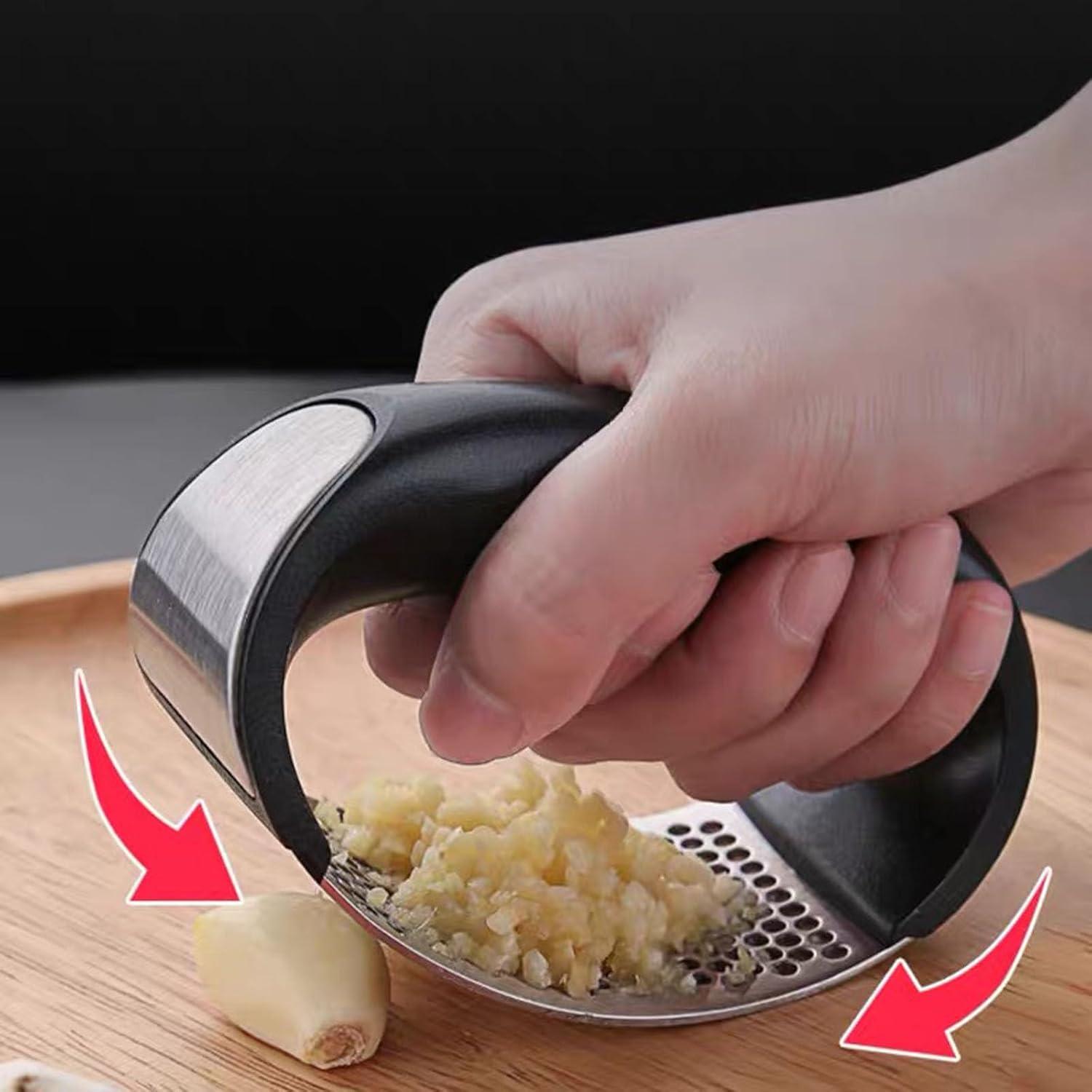 Prensador de Ajo Acero Inoxidable EYBDYB con Pelador y Raspador