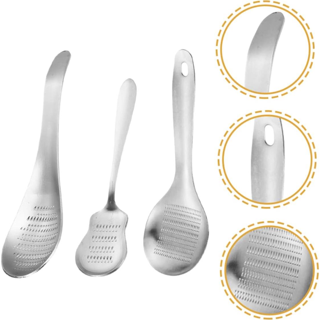 Set 3 Piezas Prensa de Ajo y Jengibre GOOHOCHY Acero Inoxidable