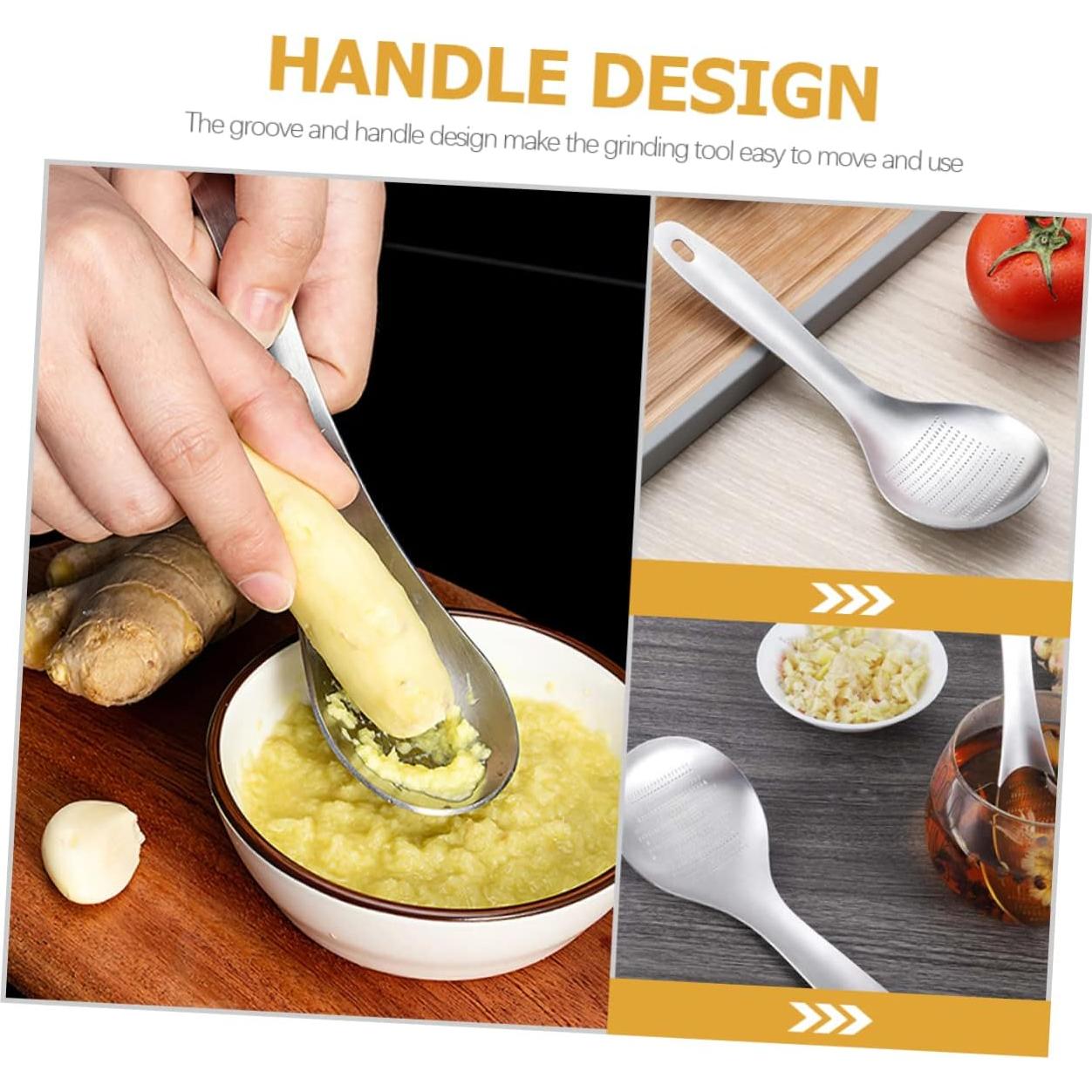 Set 3 Piezas Prensa de Ajo y Jengibre GOOHOCHY Acero Inoxidable