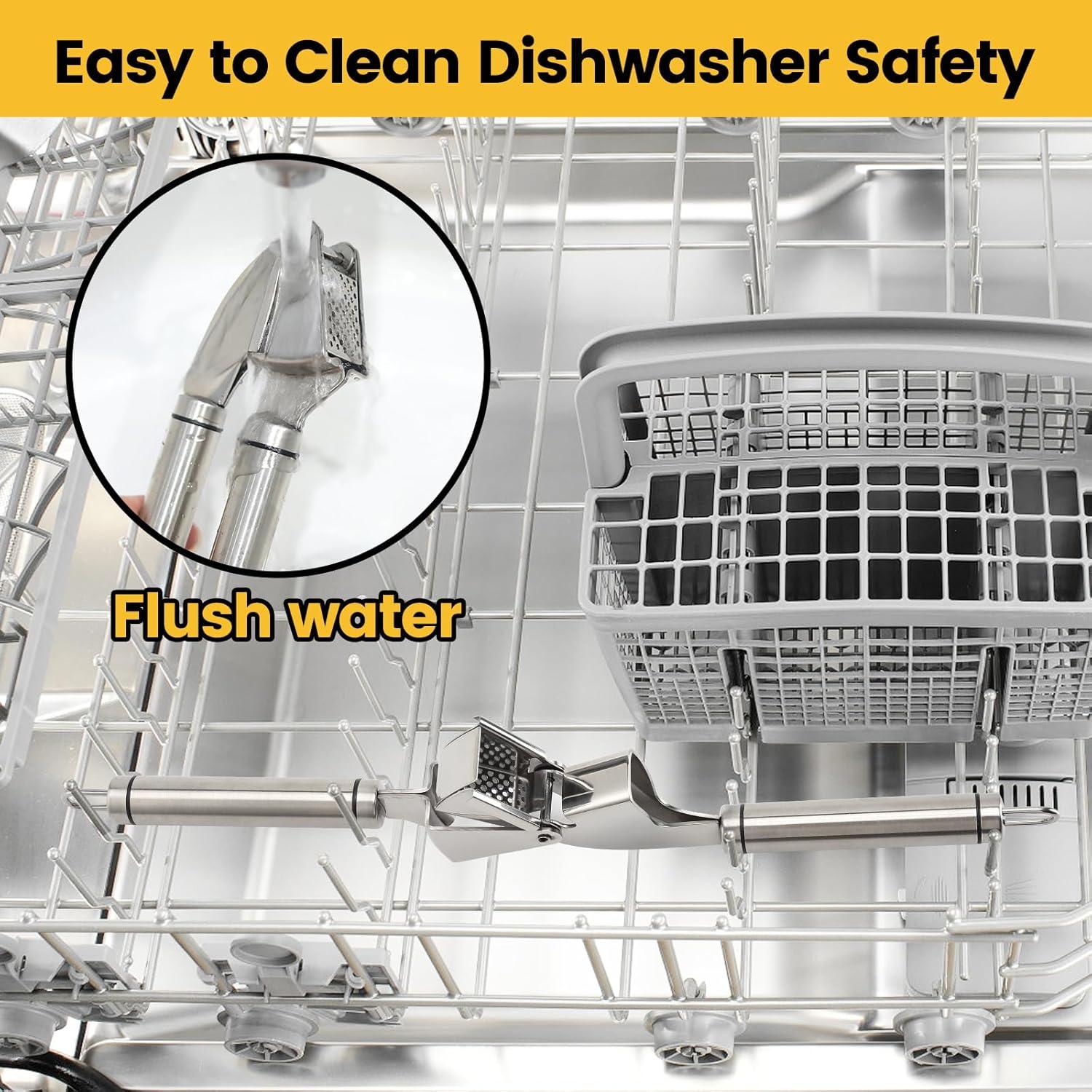 Prensa de Ajo BURLIHOME Acero Inoxidable con Pelador 290g