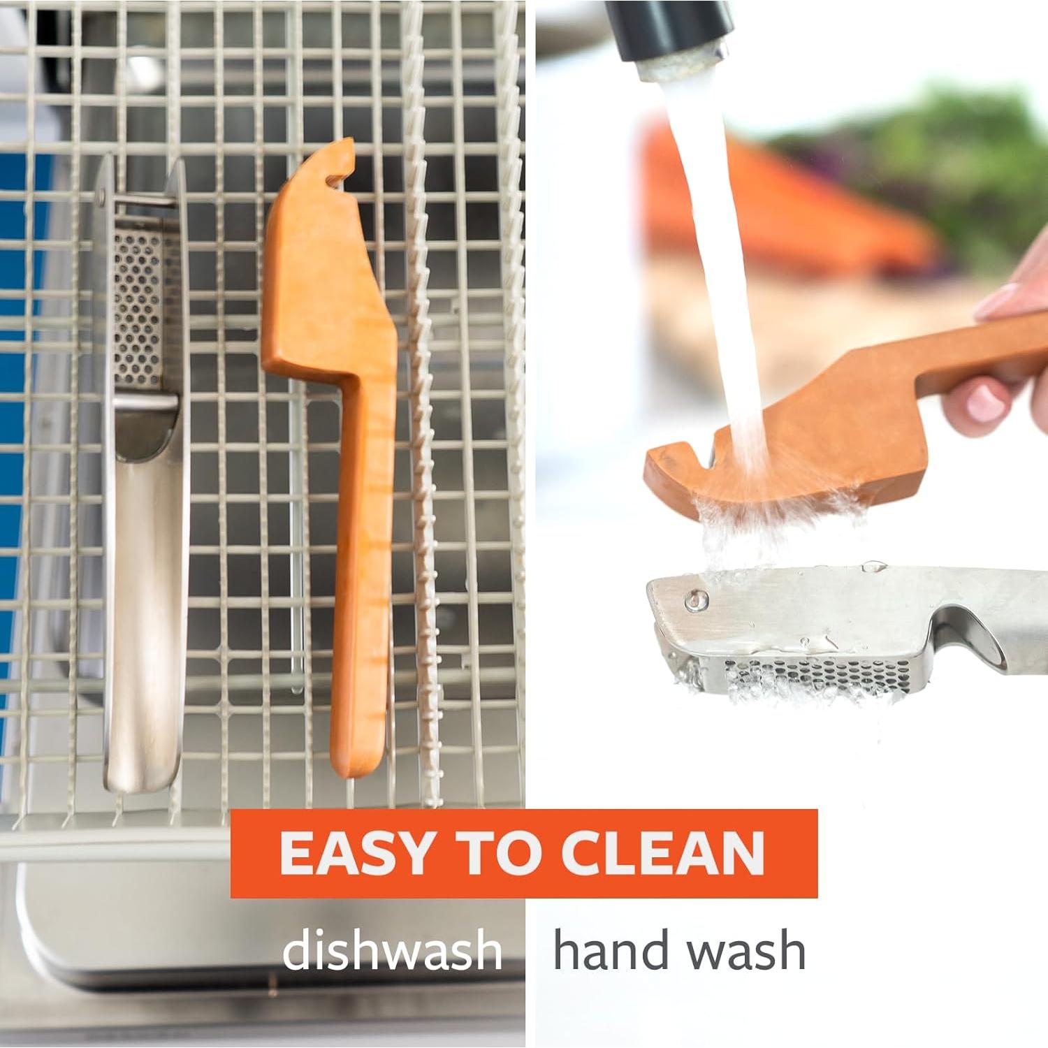 Prensa de Ajo Full Circle Acero Inoxidable 19.6 cm Fácil Limpieza