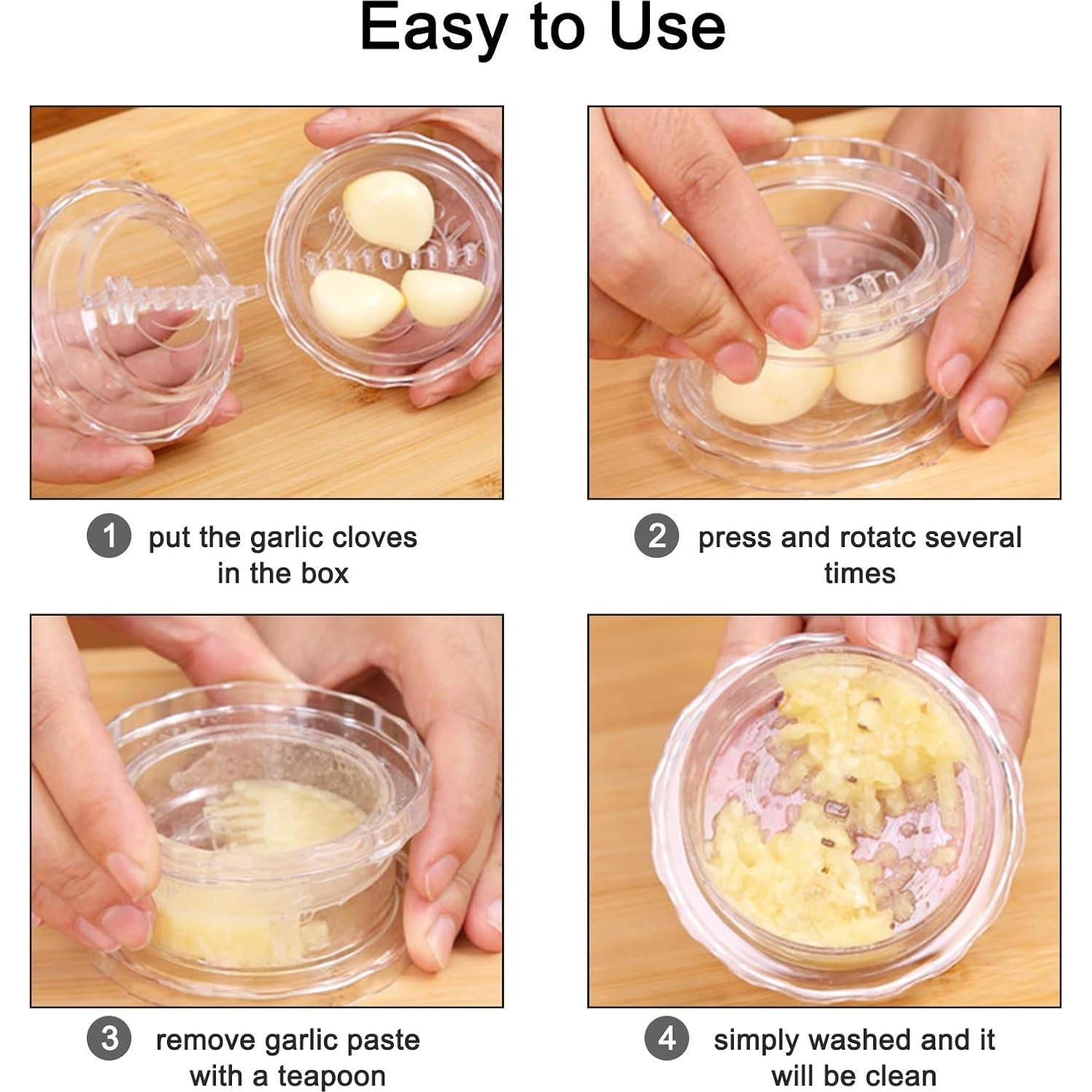 Picadora de Ajo Meisuitd Transparente, Gadget de Cocina