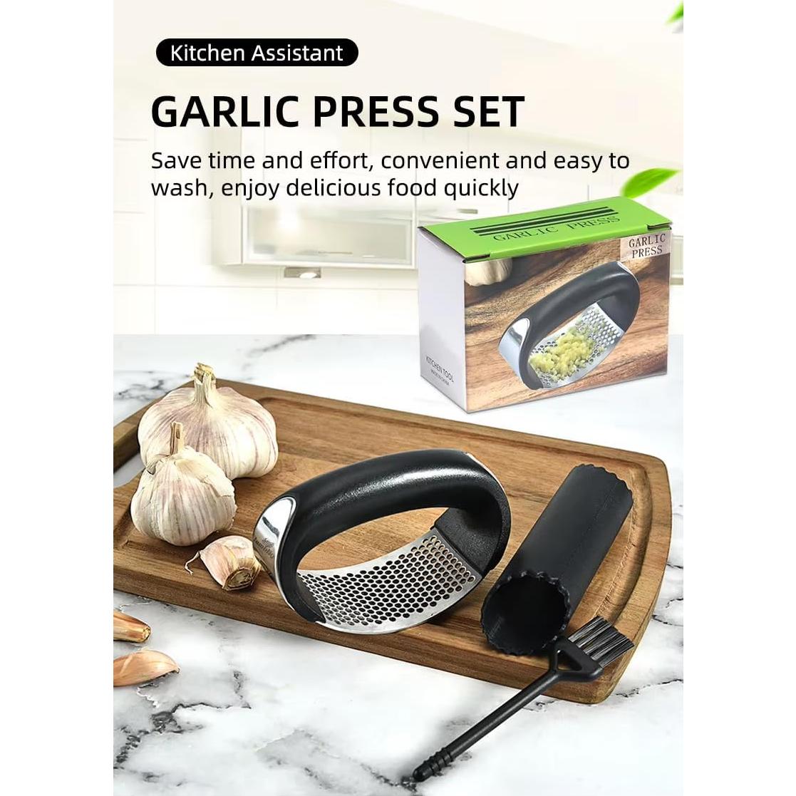 Prensa de Ajo TumbliQ Acero Inoxidable 3 Piezas