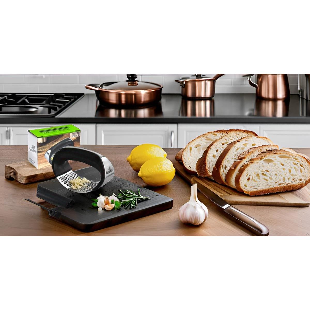 Prensa de Ajo TumbliQ Acero Inoxidable 3 Piezas