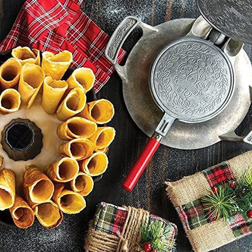 Hierro para Krumkake Nordic Ware 33x26cm con recetas