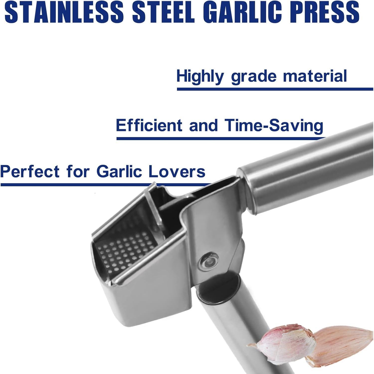 Prensa de Ajo BYVOV Acero Inoxidable Fácil de Limpiar