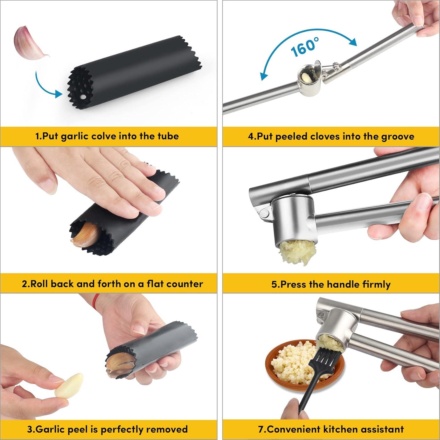 Prensa de Ajo y Picadora XiangGuanQianYing Acero Inoxidable