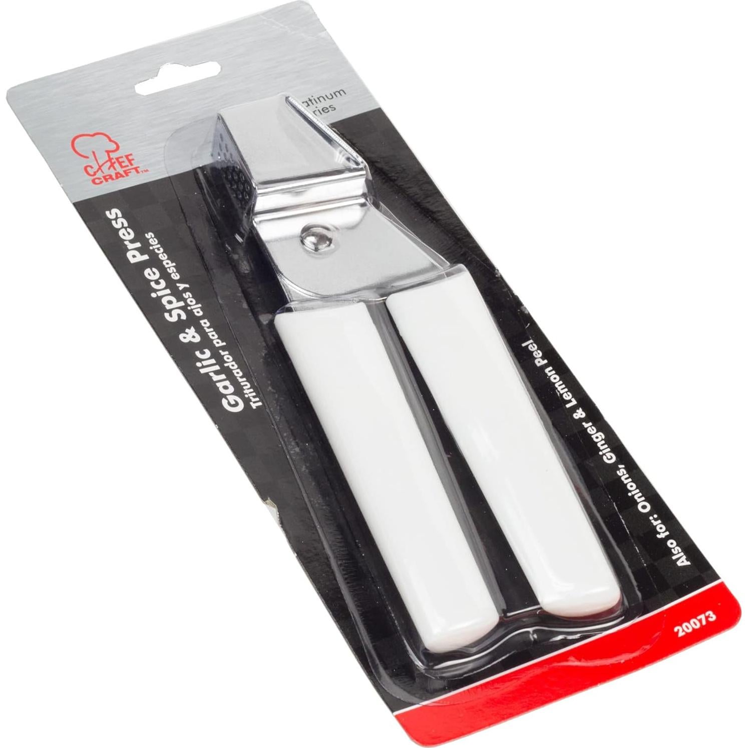 Prensa de Ajo Chef Craft Acero Cromo 17,46 cm Apto Lavavajillas