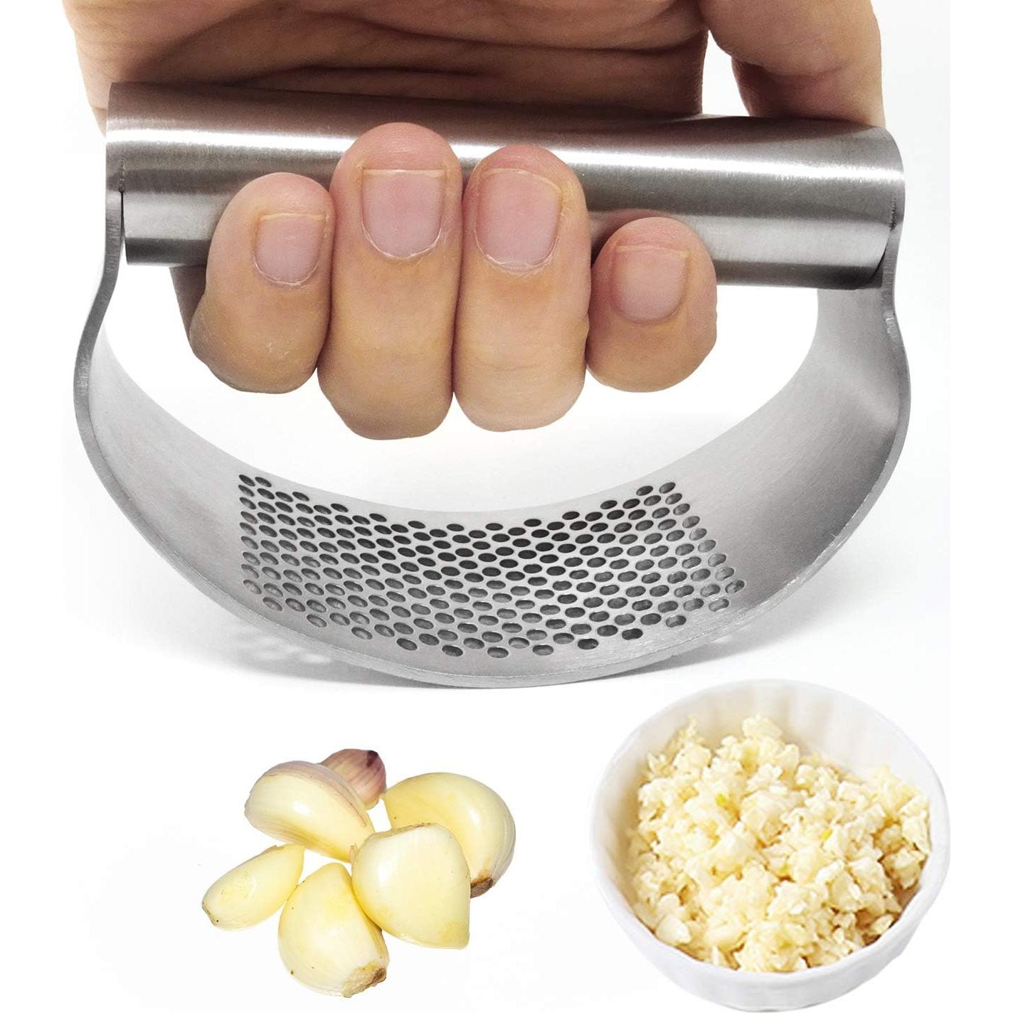 Prensa de Ajo Manual Honbay Acero Inoxidable 10.6x5 cm