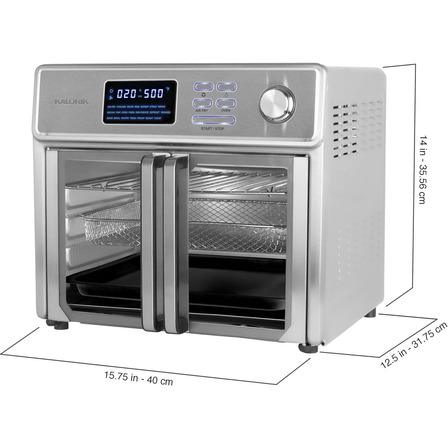 Horno de Aire Kalorik MAXX 26 Cuartos 10-en-1 Acero Inoxidable