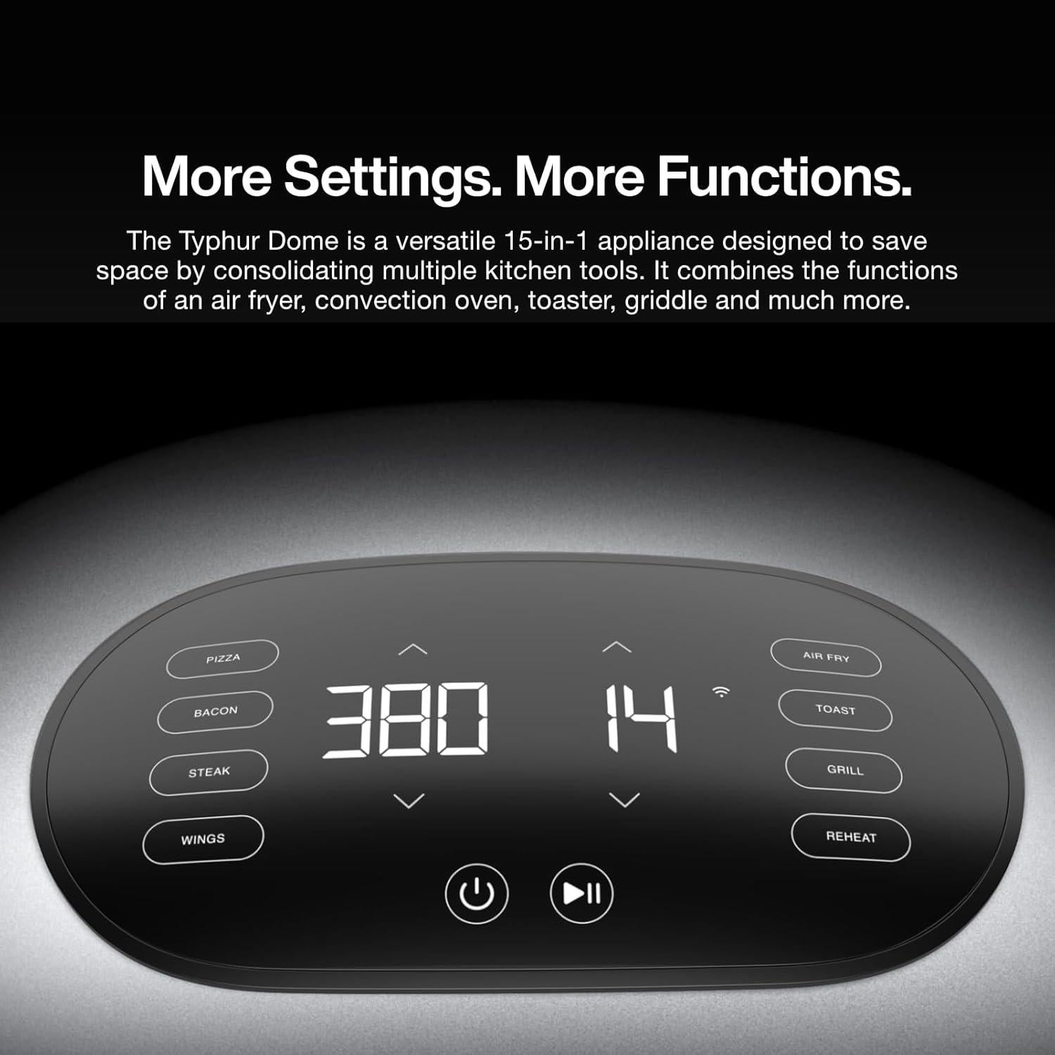 Freidora de Aire Typhur Dome 2 Digital 5.6L Autolimpiante