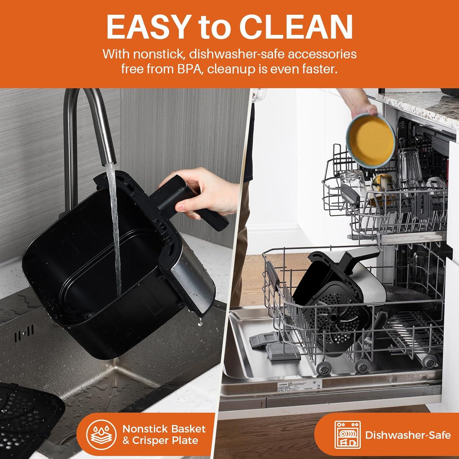 Freidora de Aire 4.5QT Kitchen Elite, Acero Inoxidable, Digital