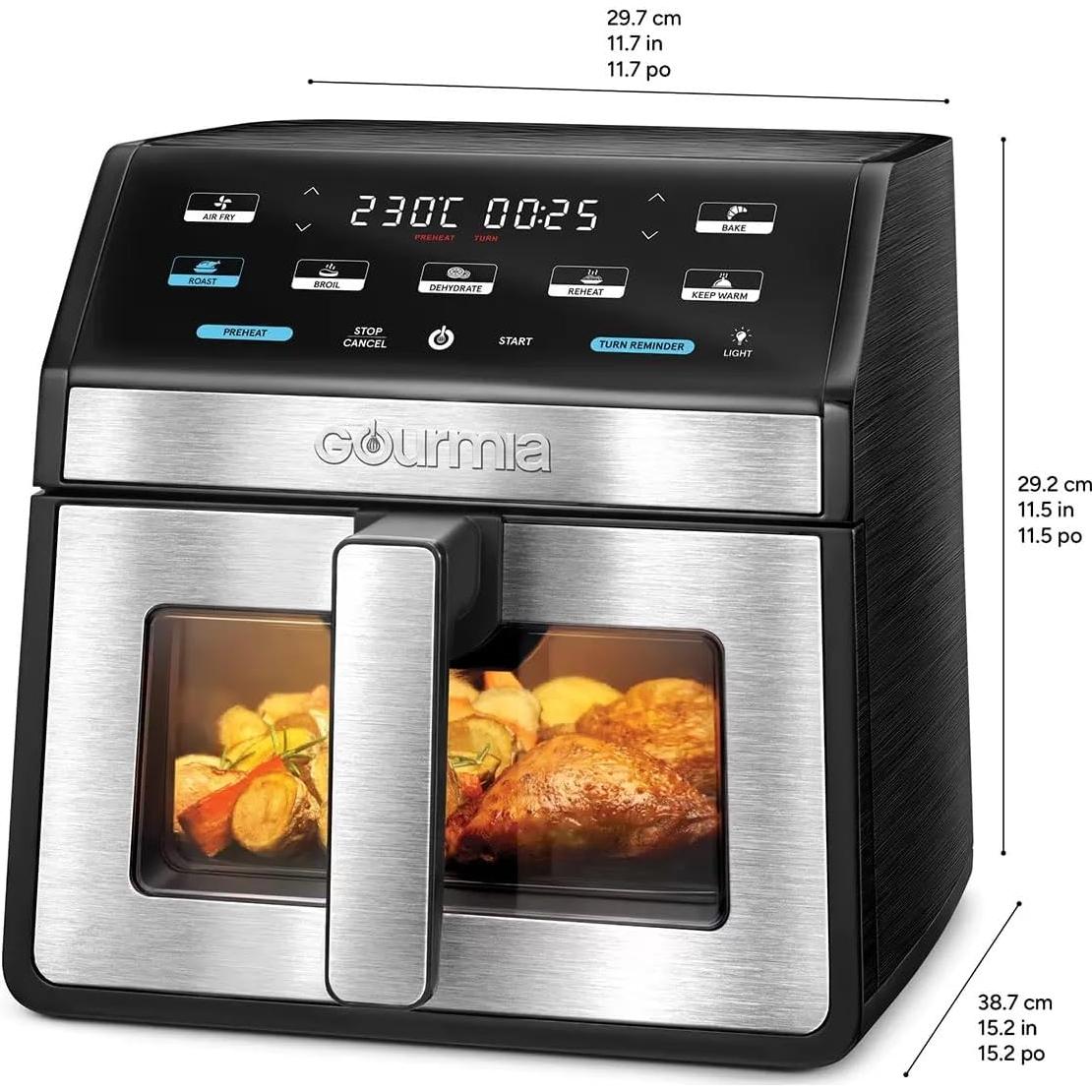 Freidora de Aire Digital Gourmia 7.5L con Ventana y Luz