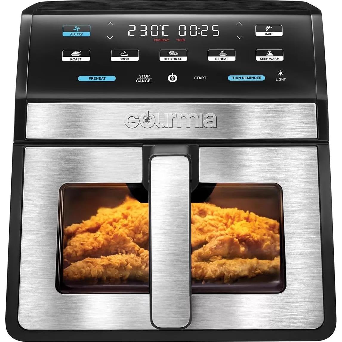 Freidora de Aire Digital Gourmia 7.5L con Ventana y Luz