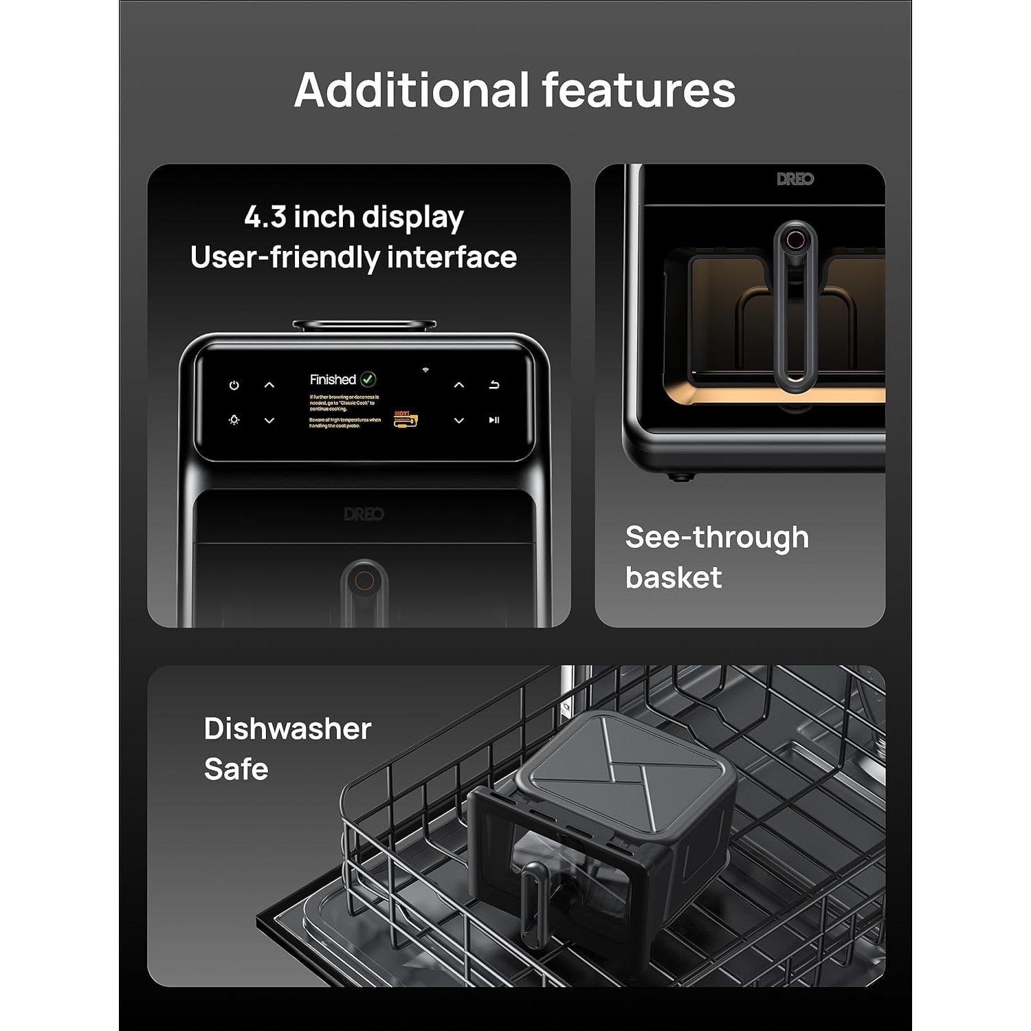 Freidora de aire Dreo ChefMaker 6 QT, Cocción inteligente