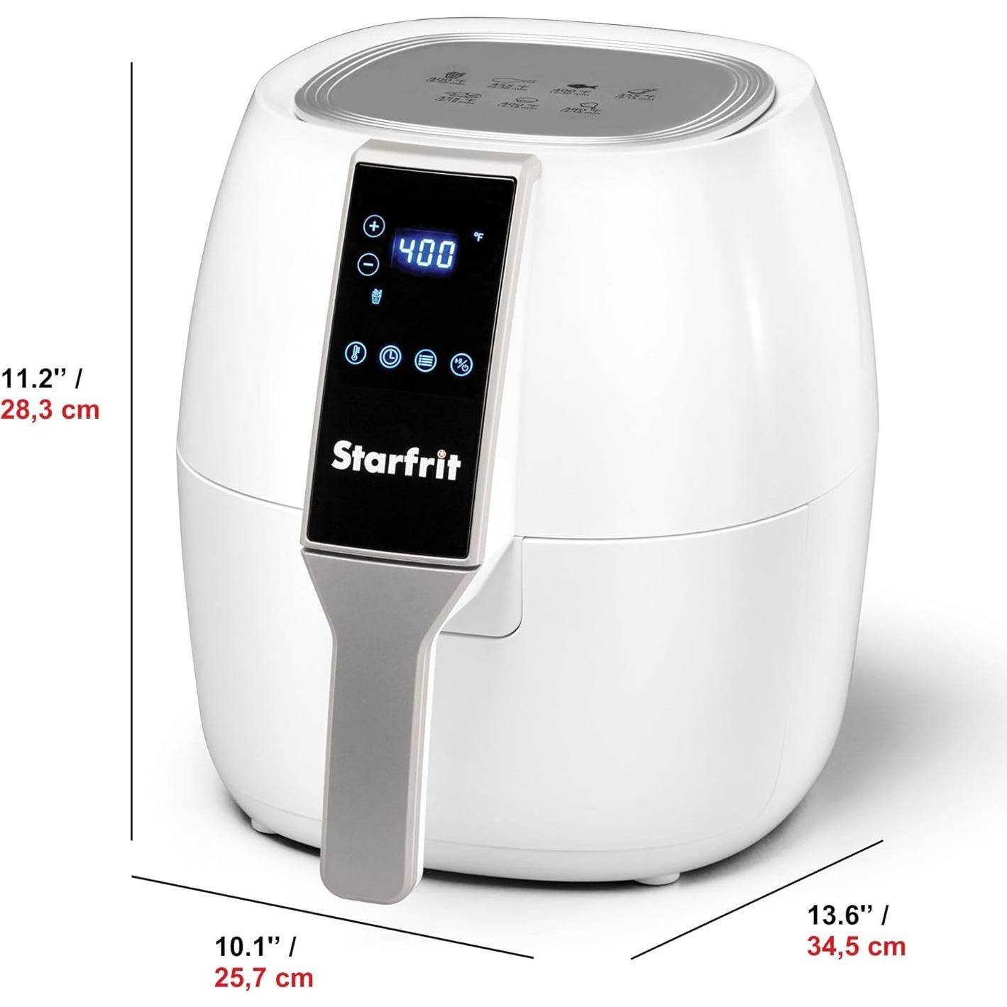 Freidora de Aire Digital Starfrit 3.5L 1400W Pantalla Táctil LED