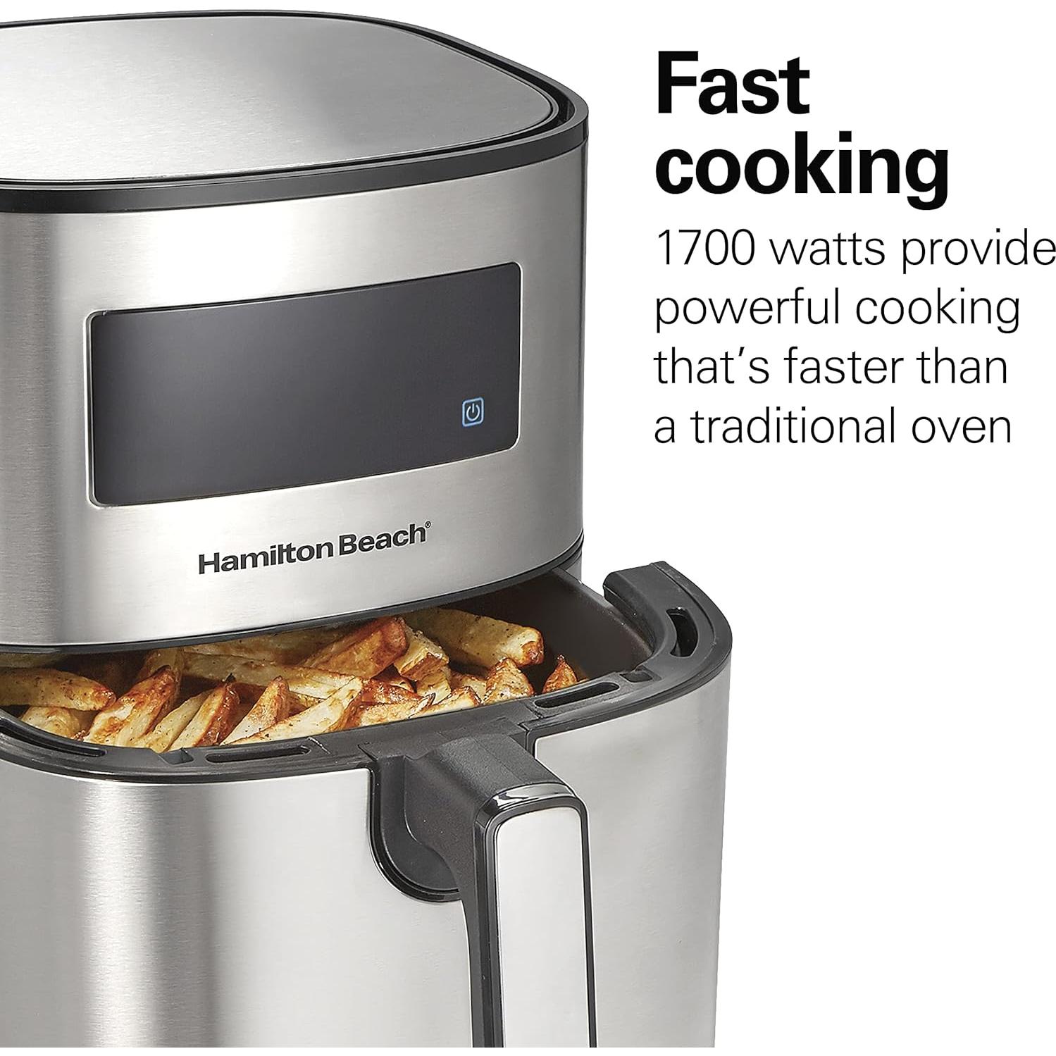 Freidor de aire digital Hamilton Beach 5.8L 1700W negro