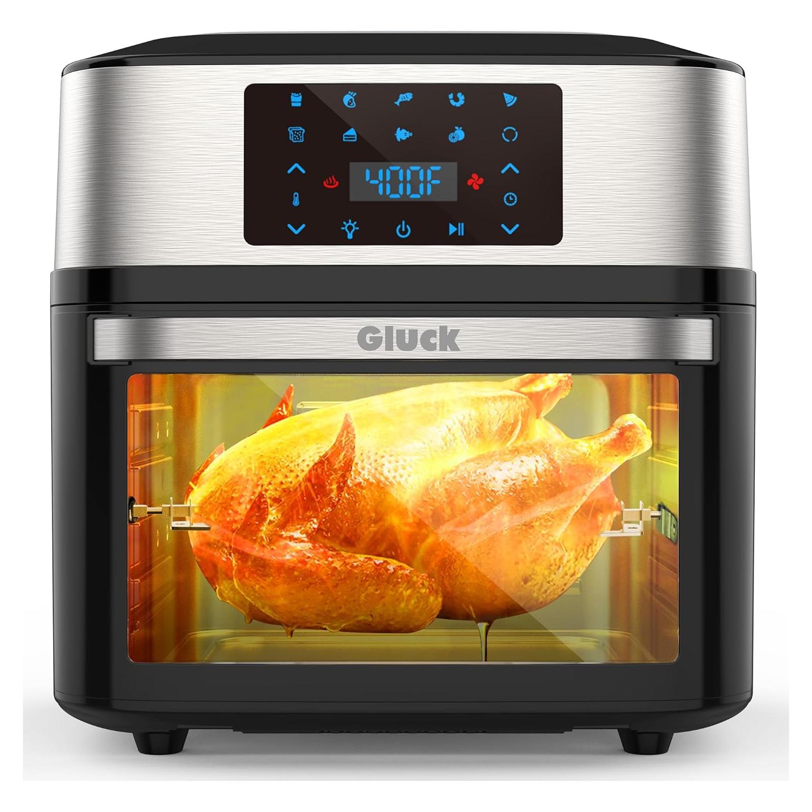 Air Fryer Oven Large 20 QT, 10-in-1 Toaster Oven Air Fryer Combo with Window for Family, Airfryer Oven with Rotisserie, 3 Dehydrating Racks