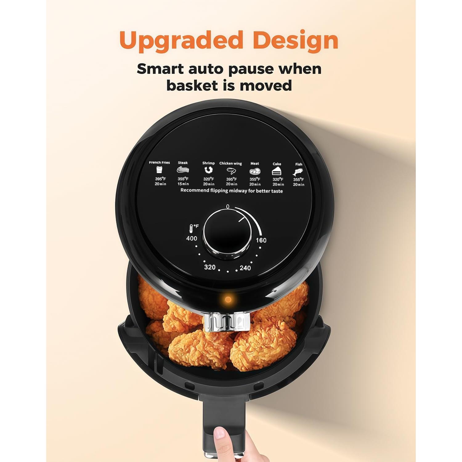 Freidora de Aire Bear 2.1 QT Compacta con Control de Temperatura