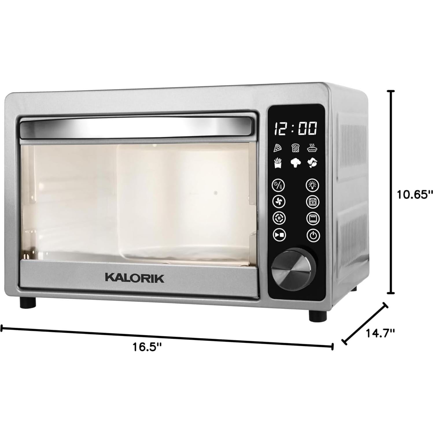 Kalorik 22 Quart Digital Air Fryer Toaster Oven, Stainless Steel (AFO 52352 SS)