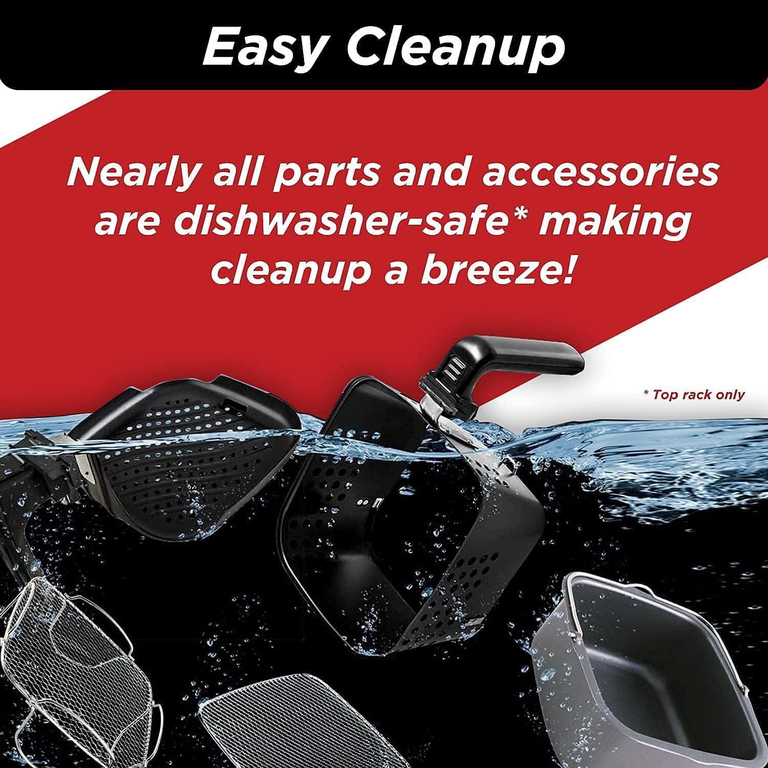 Brio 6-Quart Digital Air Fryer Including Non-Stick Baking Pan and Stainless-Steel Cooking Rack (6-Quart + Gourmet Kit), Black