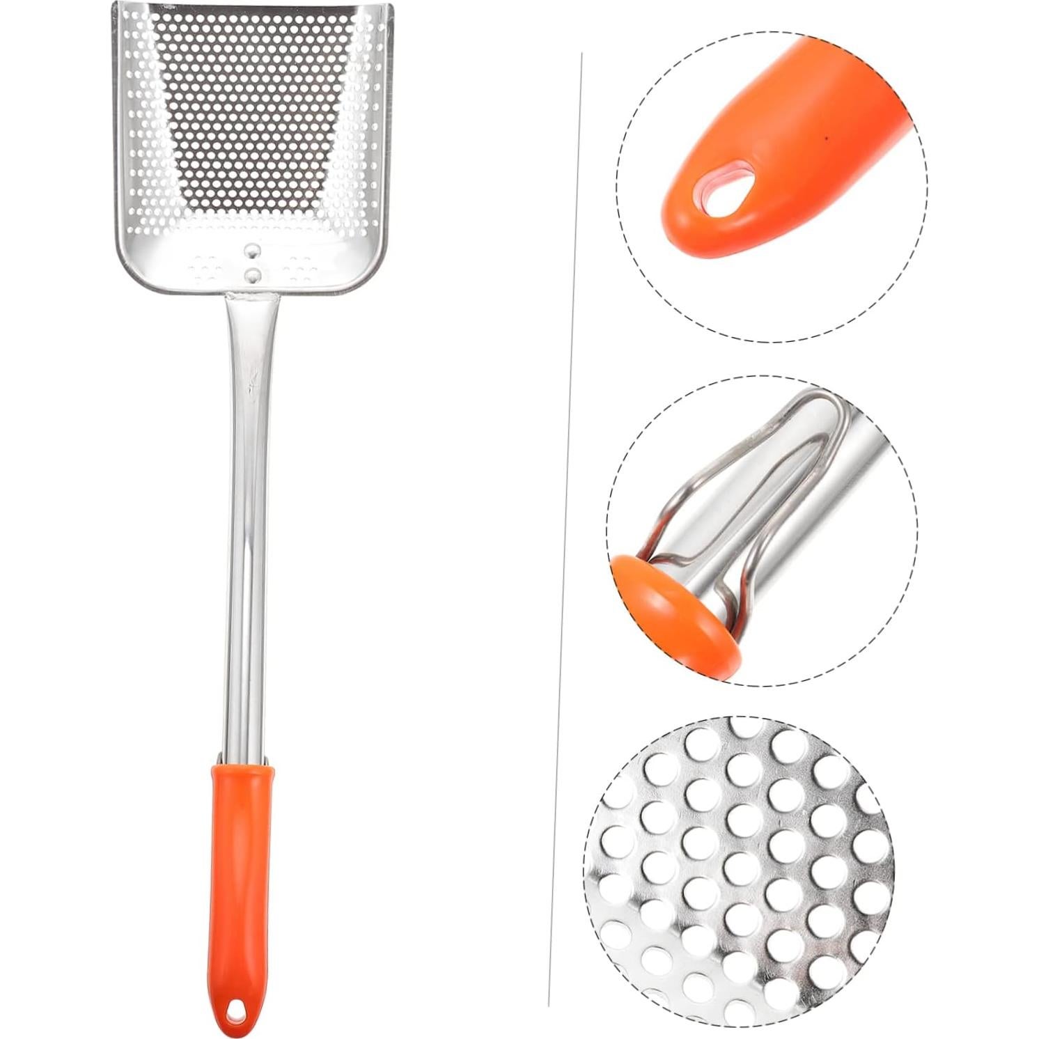 Cernidor de Acero Inoxidable Amosfun 49.5x2.5cm con Mango