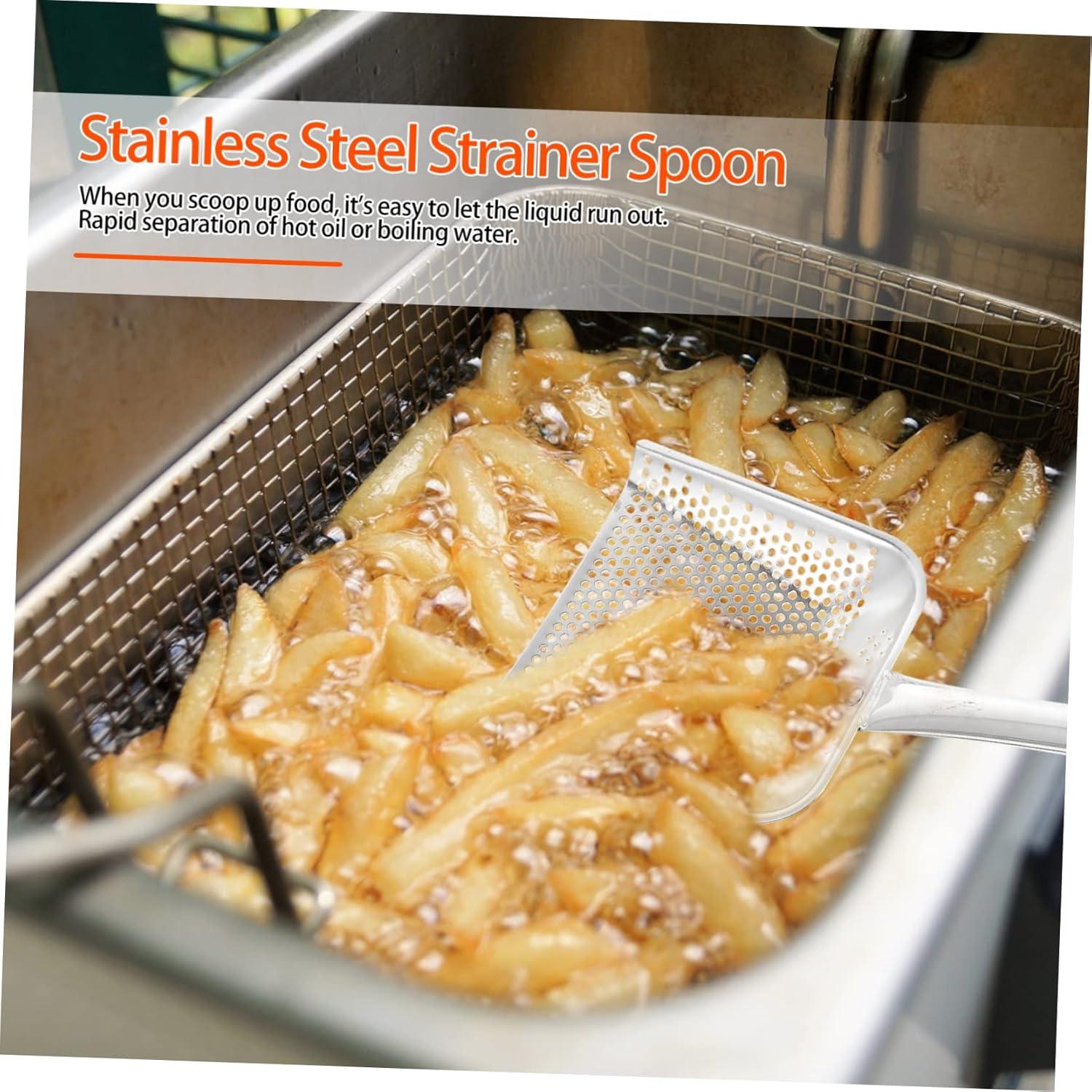 Cernidor de Acero Inoxidable Amosfun 49.5x2.5cm con Mango