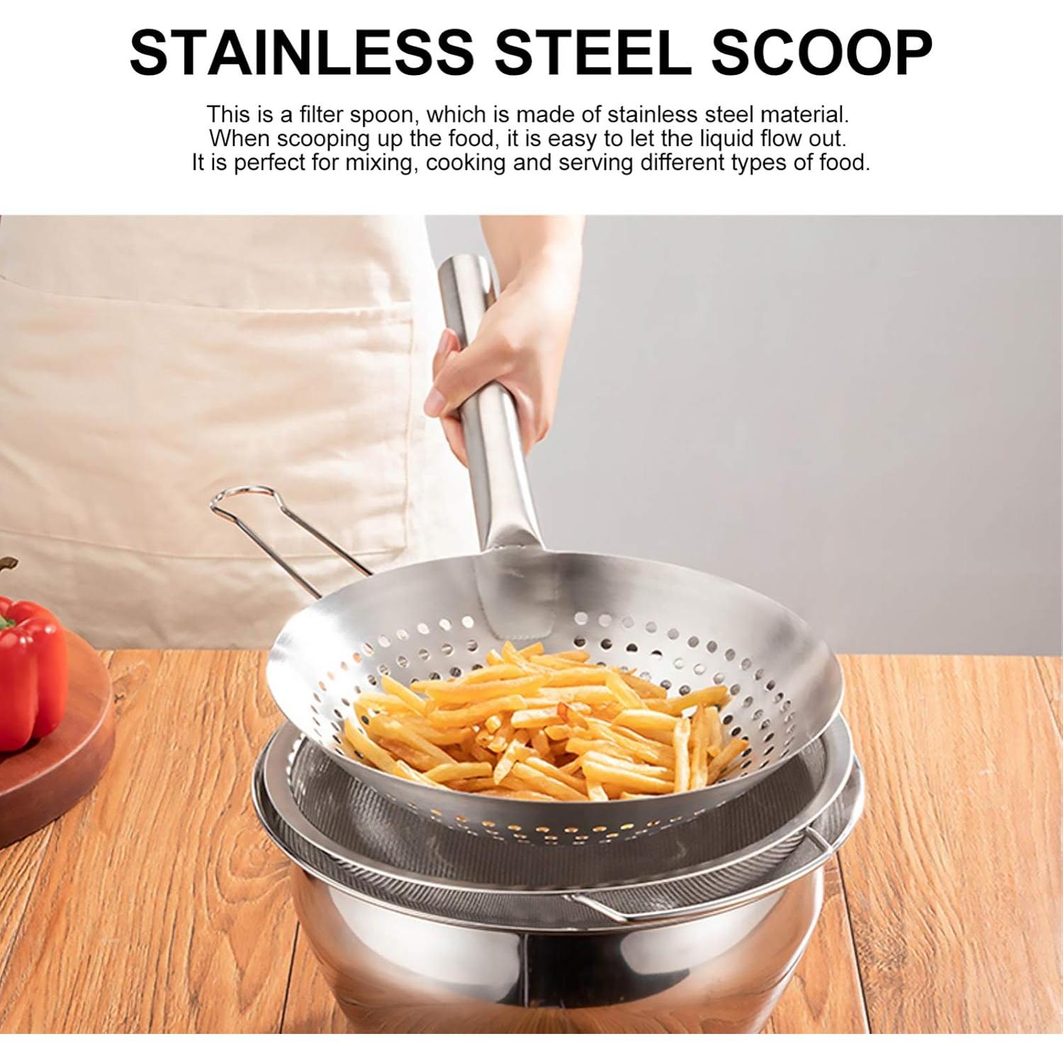 Cucharón Colador de Fideos Yardwe Acero Inoxidable 28 cm