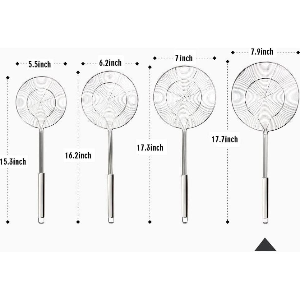 Colador Araña YFWOOD 20 cm Acero Inoxidable Doble Bobina