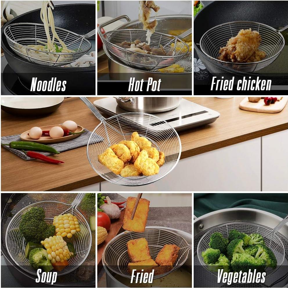 Colador Araña YFWOOD 20 cm Acero Inoxidable Doble Bobina