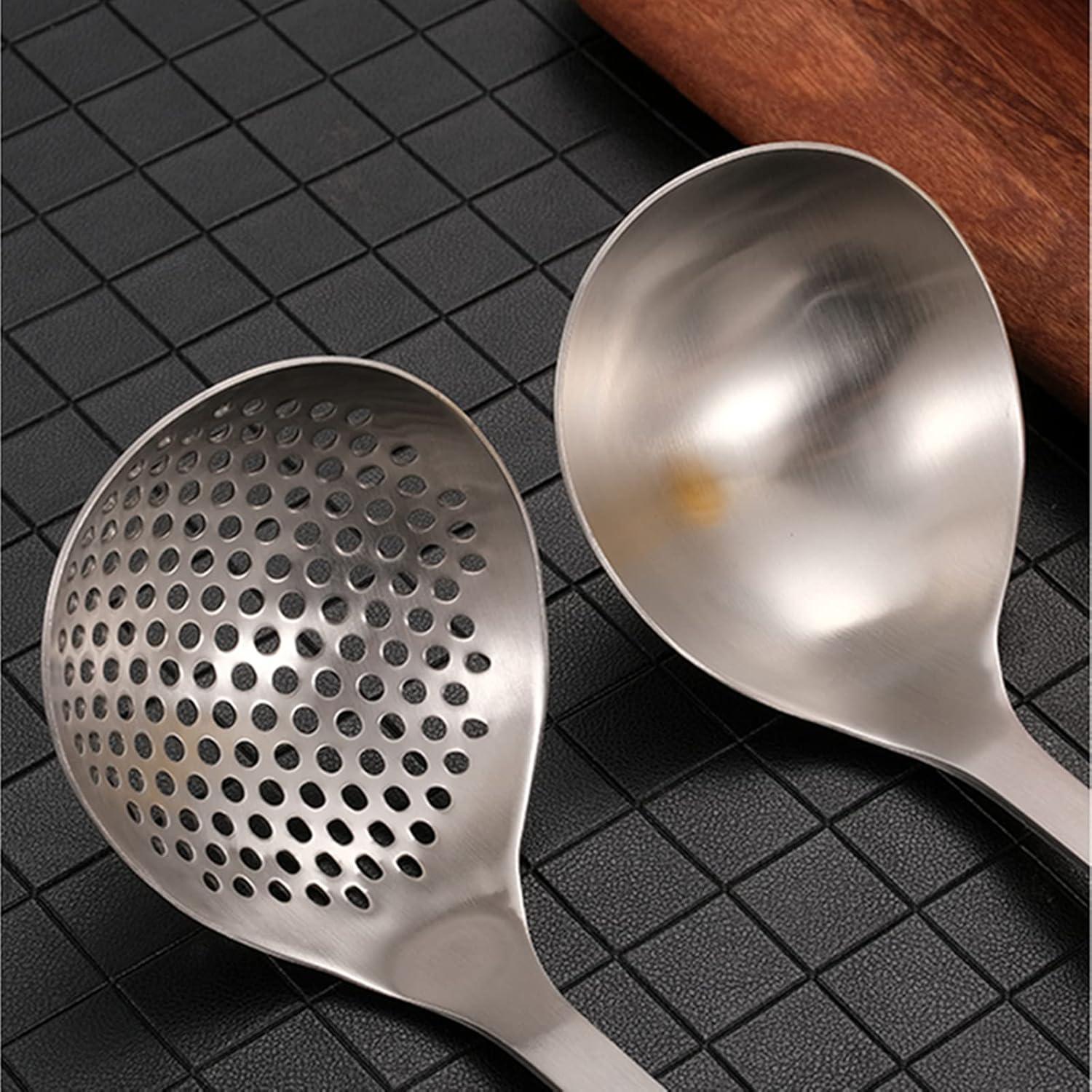 Juego de Cucharones Coladores Peohud de Acero Inoxidable 4 Piezas