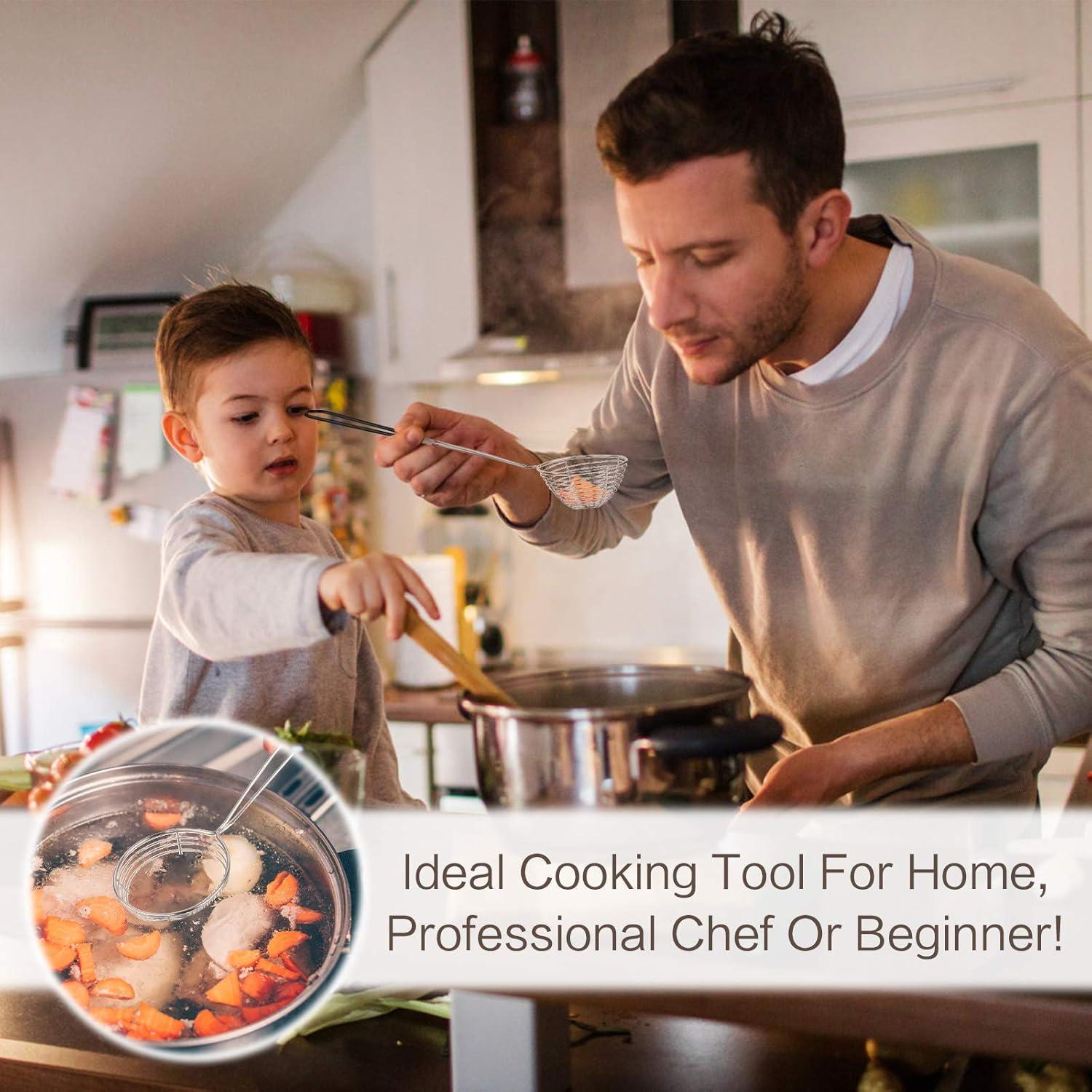 Cucharón Colador de Acero Inoxidable Heqishun 9 Piezas 27 cm