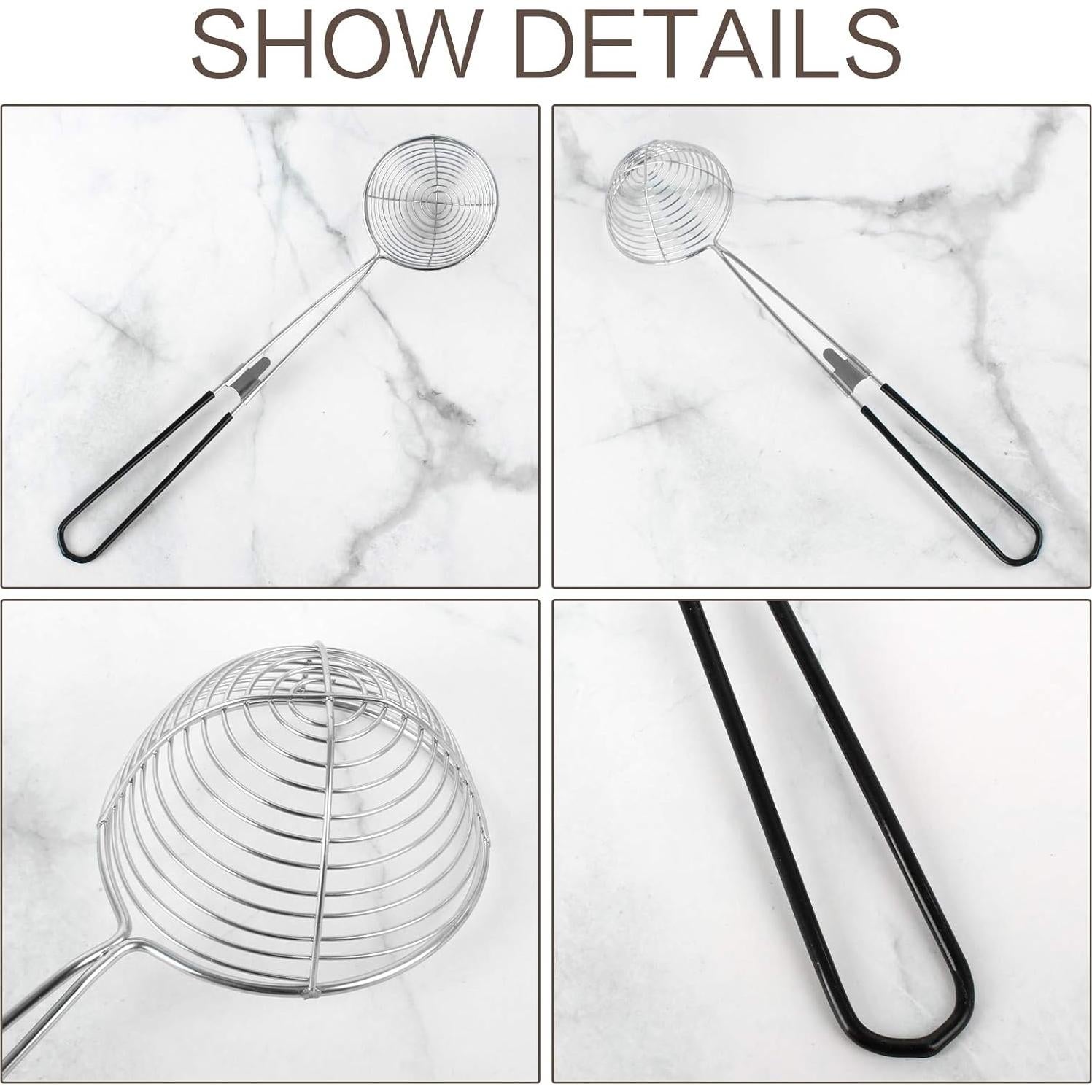 Cucharón Colador de Acero Inoxidable Heqishun 9 Piezas 27 cm