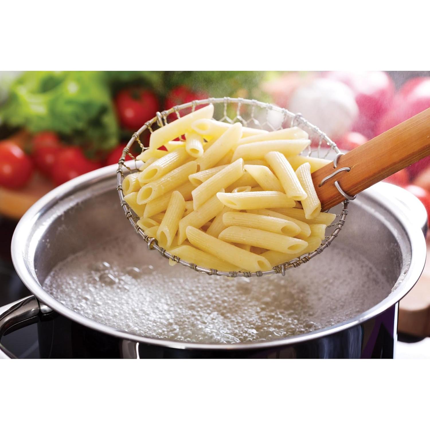 Colador Araña Acero Inoxidable Helen 17,78 cm Mango Bambú