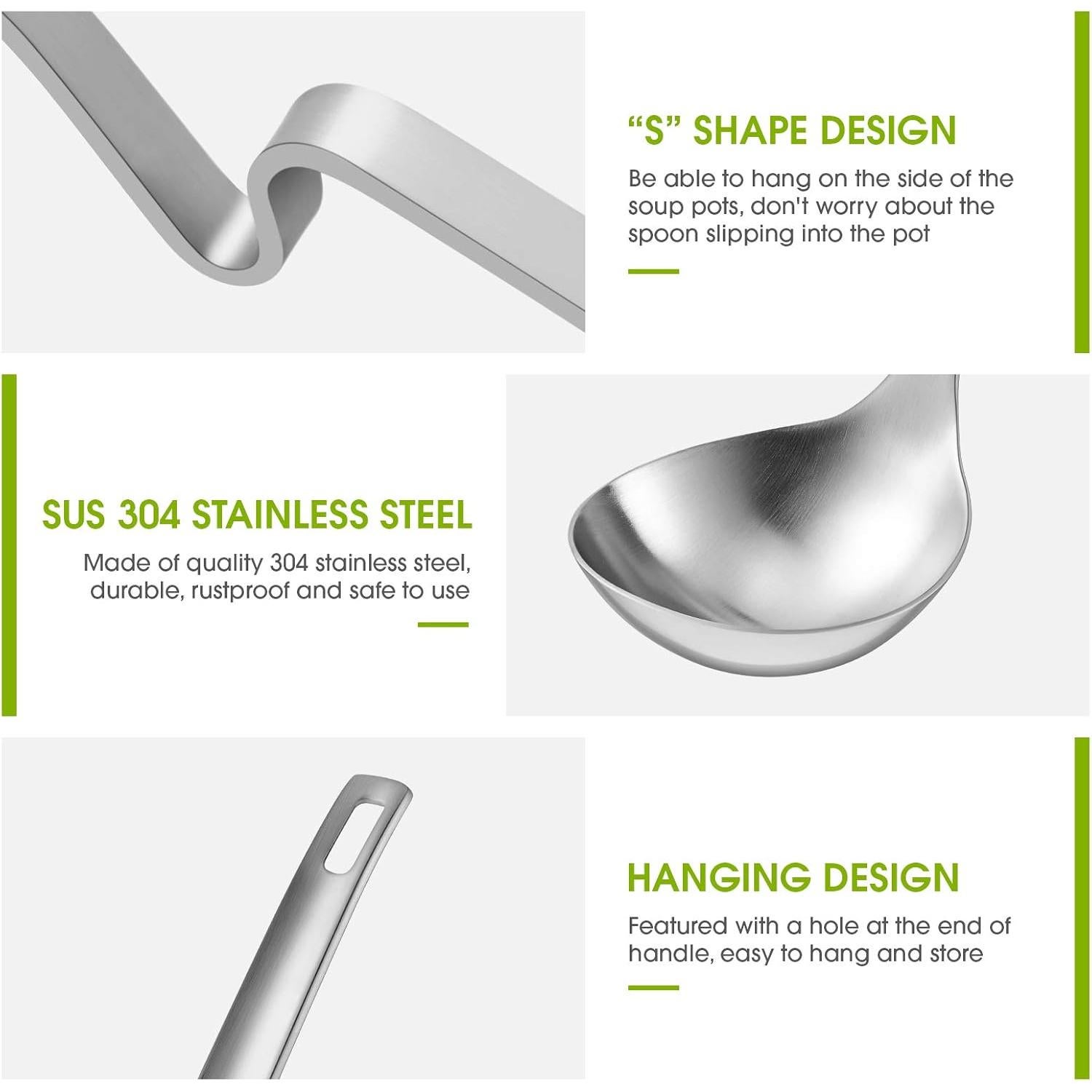 Juego de cucharas coladoras acero inoxidable Patelai 2 piezas