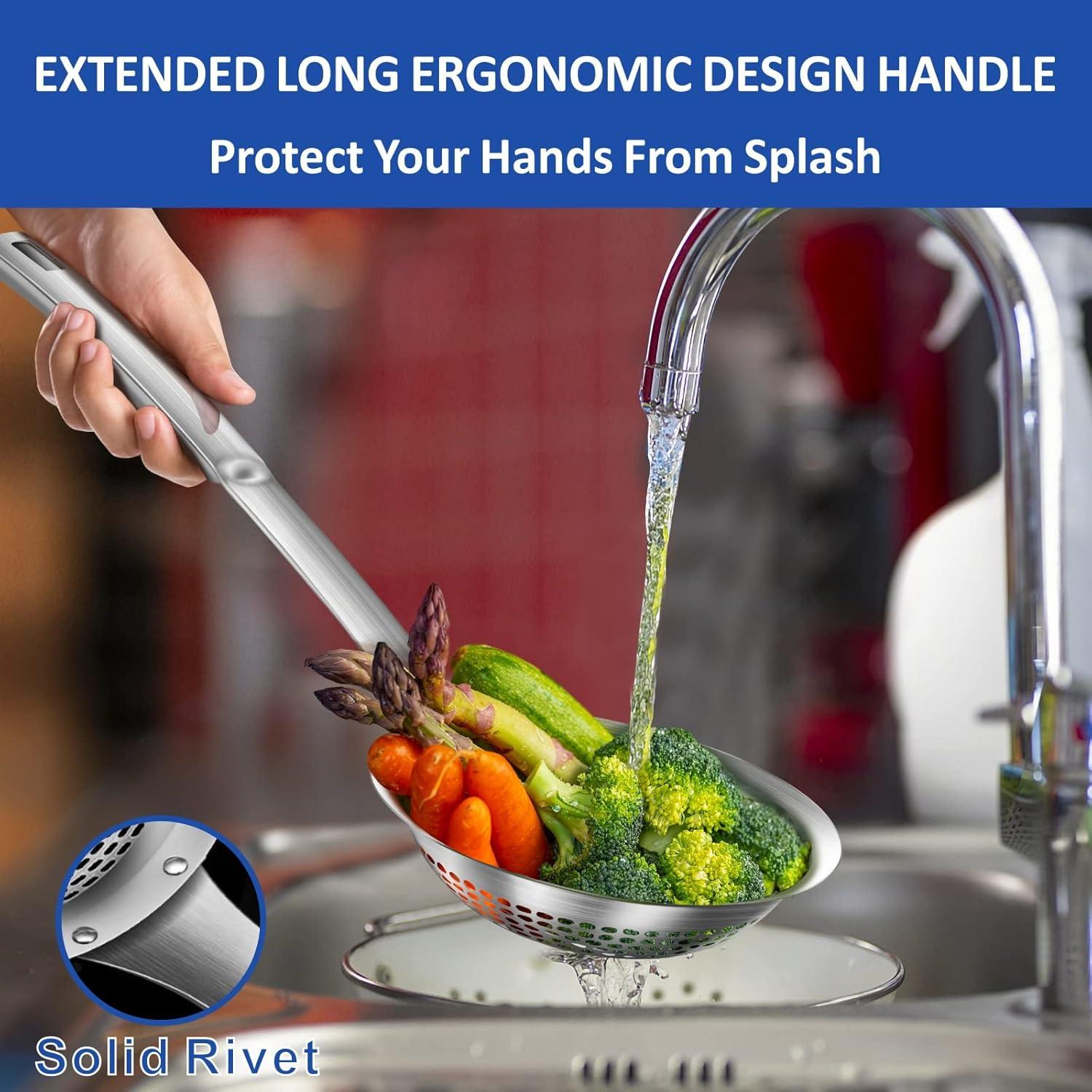 Cucharón Ranurado Yimi Acero Inoxidable 304 36 cm Grande