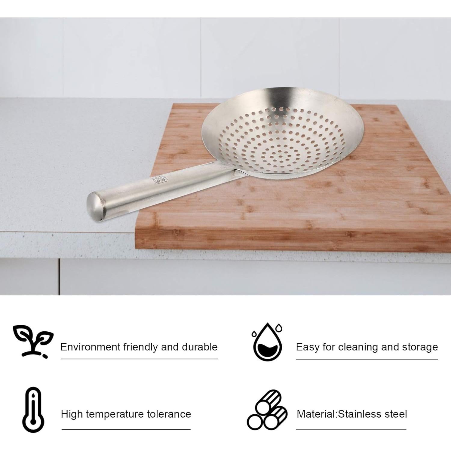 Cucharón Colador de Acero Inoxidable UPKOCH 24cm para Cocina