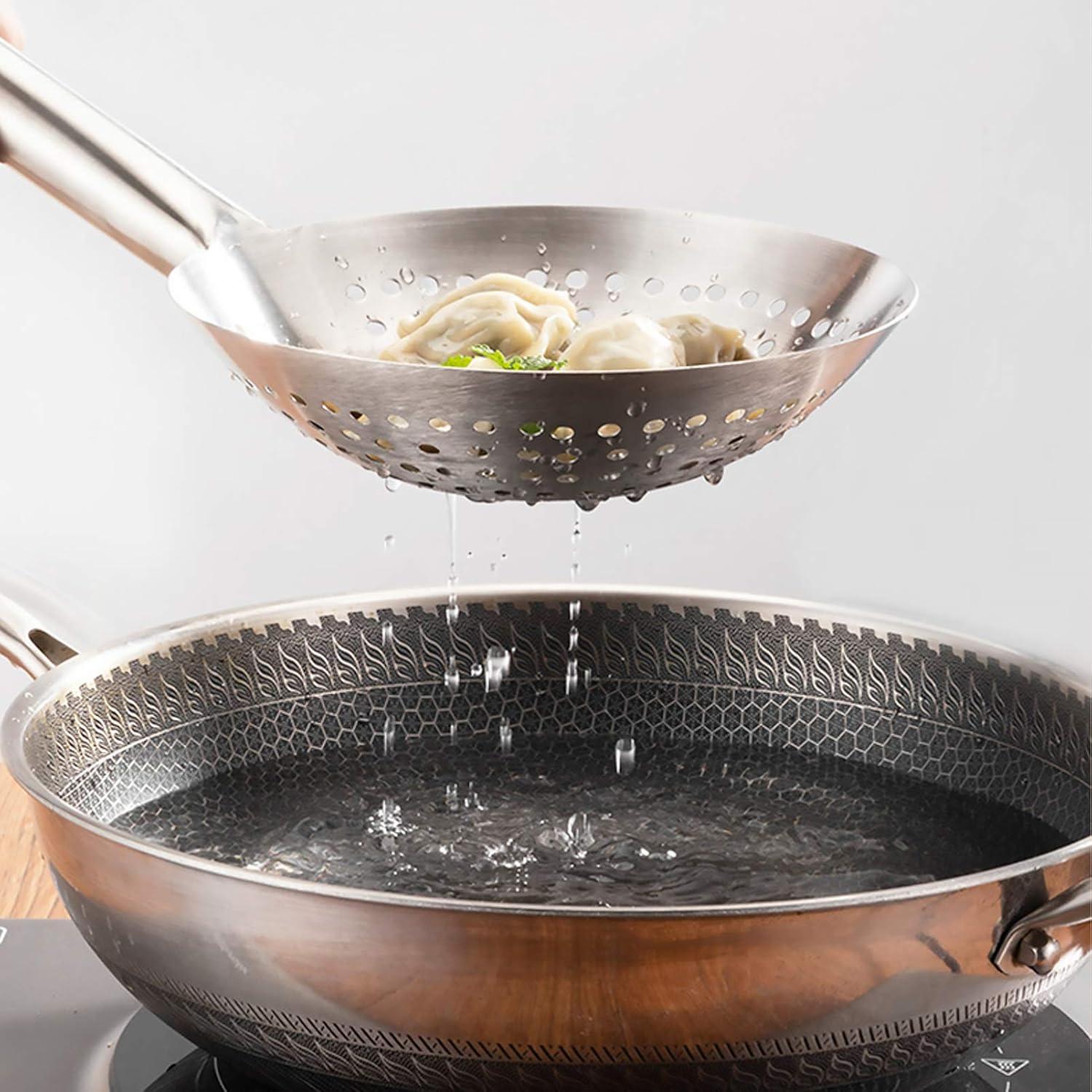 Cucharón Colador de Acero Inoxidable UPKOCH 24cm para Cocina