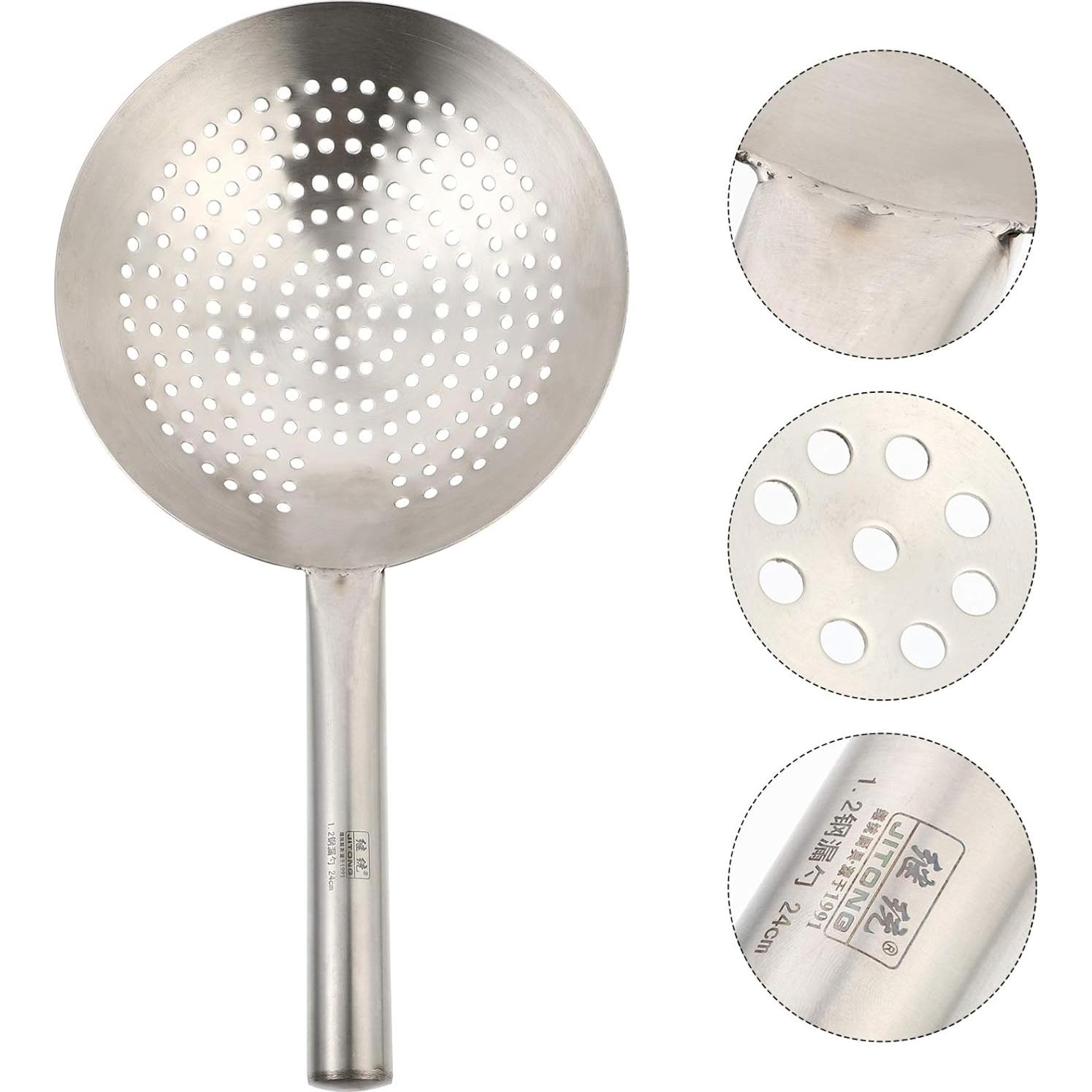 Cucharón Colador de Acero Inoxidable UPKOCH 24cm para Cocina